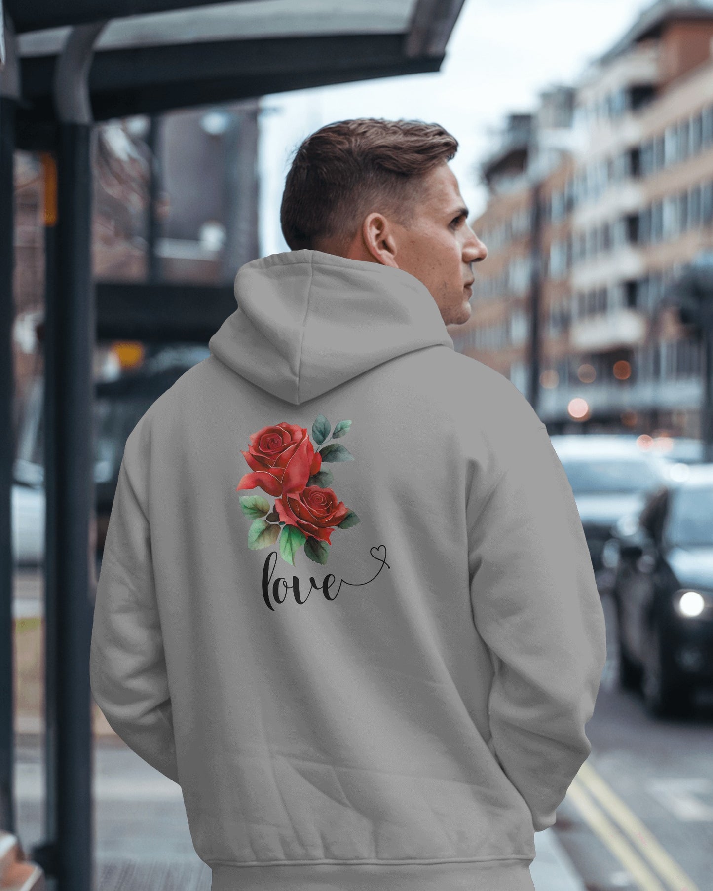 Romantic Rose Love Hoodie for Men- Perfect Gift for Yourself