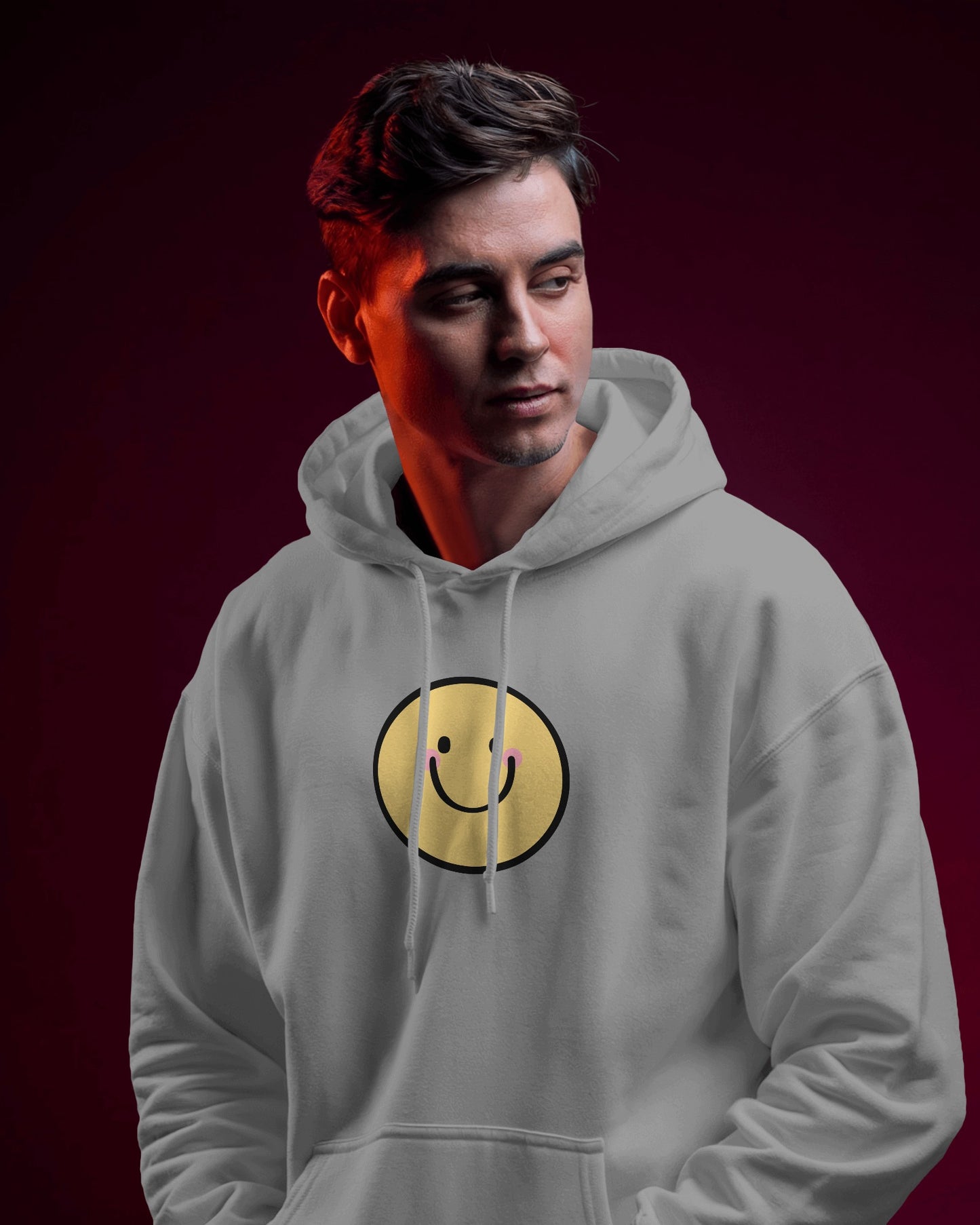 Smiley Face Men's Hoodie - Cozy & Cheerful for Everyday Wear