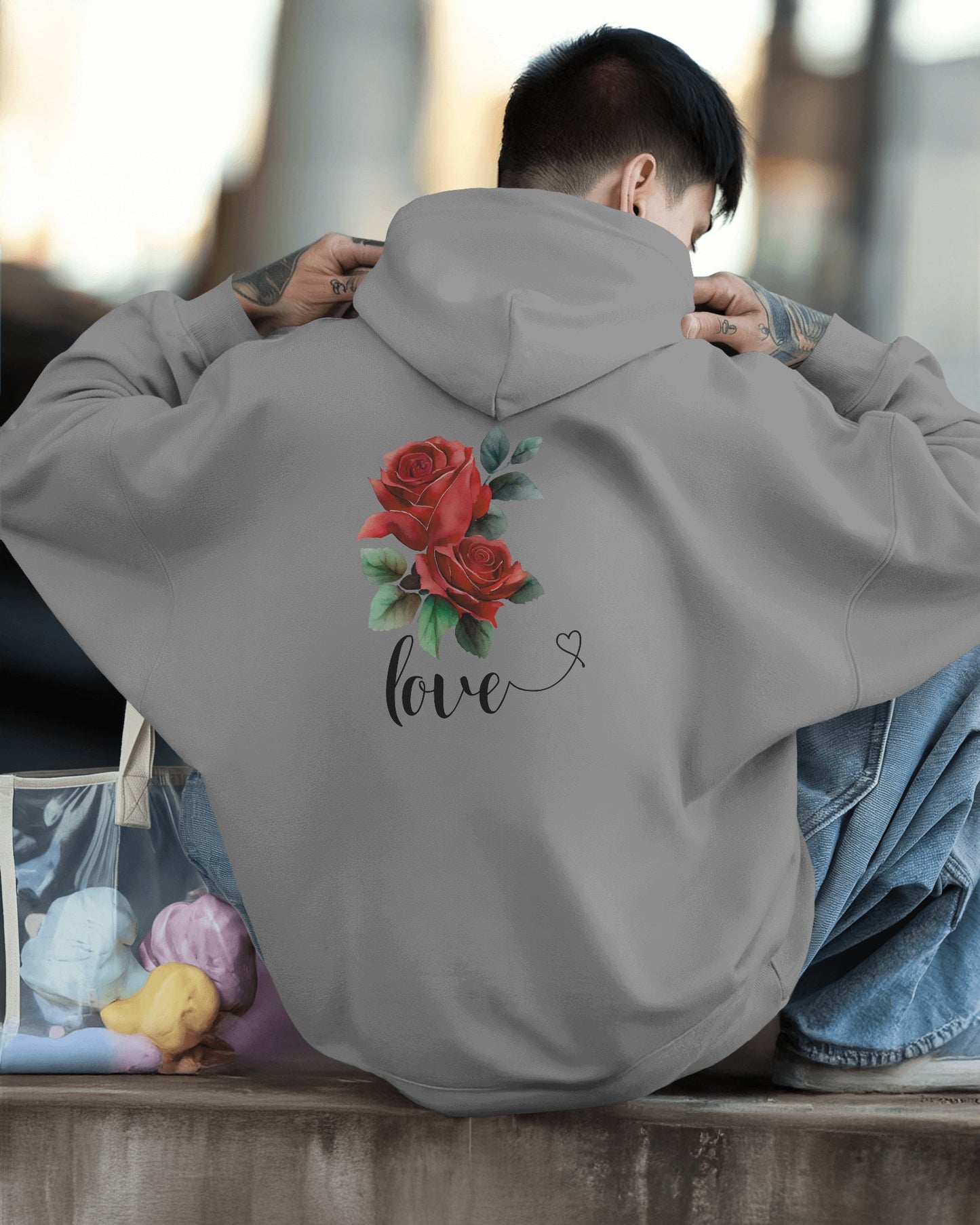 Romantic Rose Love Hoodie for Men- Perfect Gift for Yourself