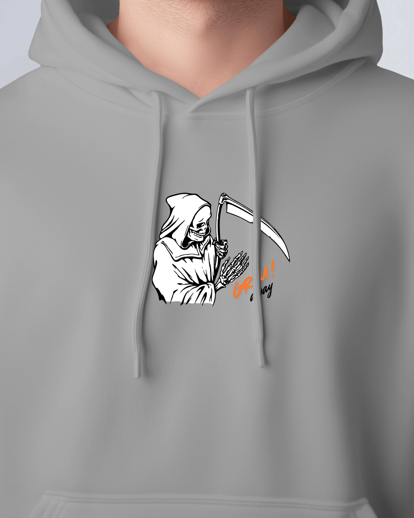Grim Reaper Cozy Graphic Hoodie - Men Heavy Blend