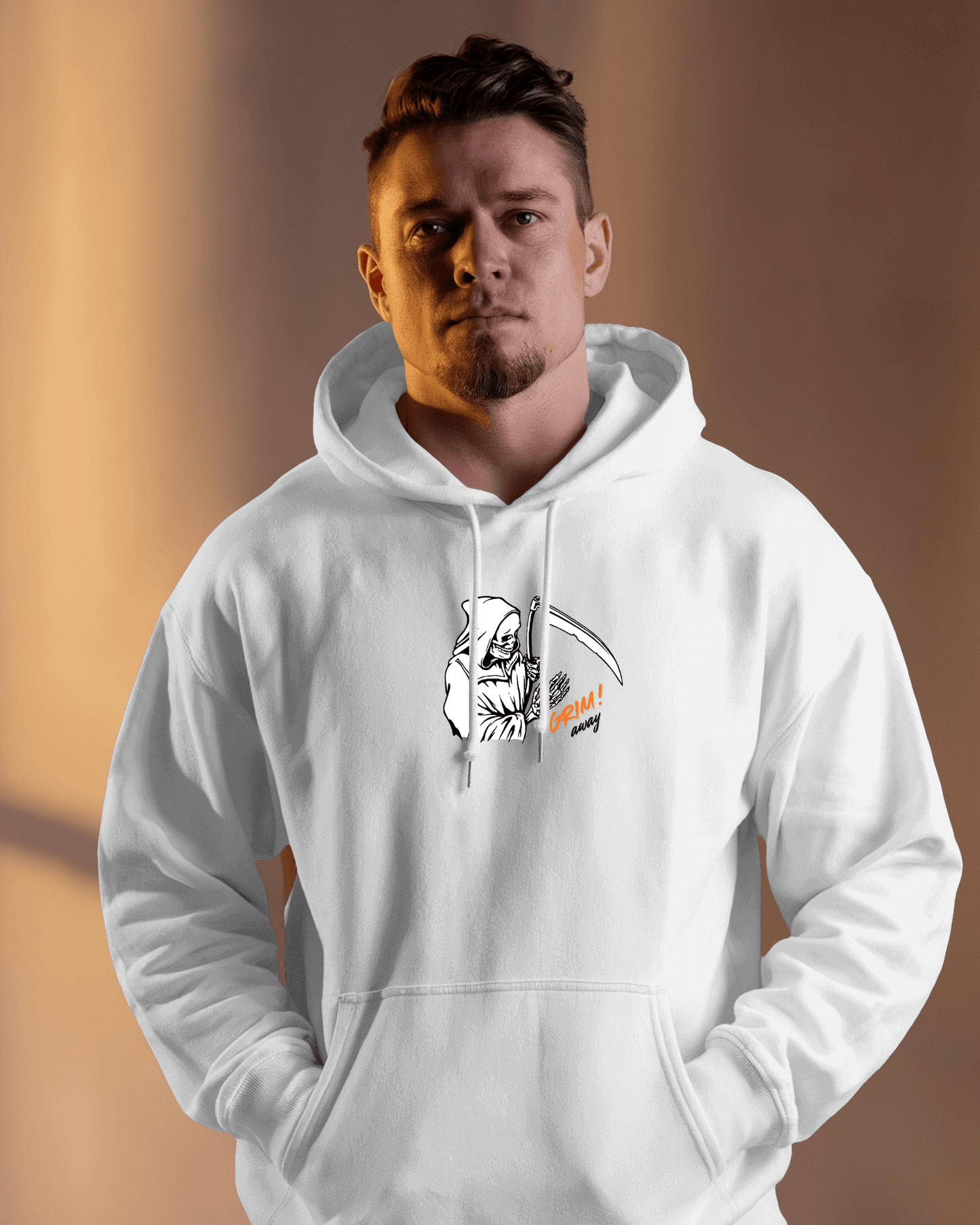 Grim Reaper Cozy Graphic Hoodie - Men Heavy Blend