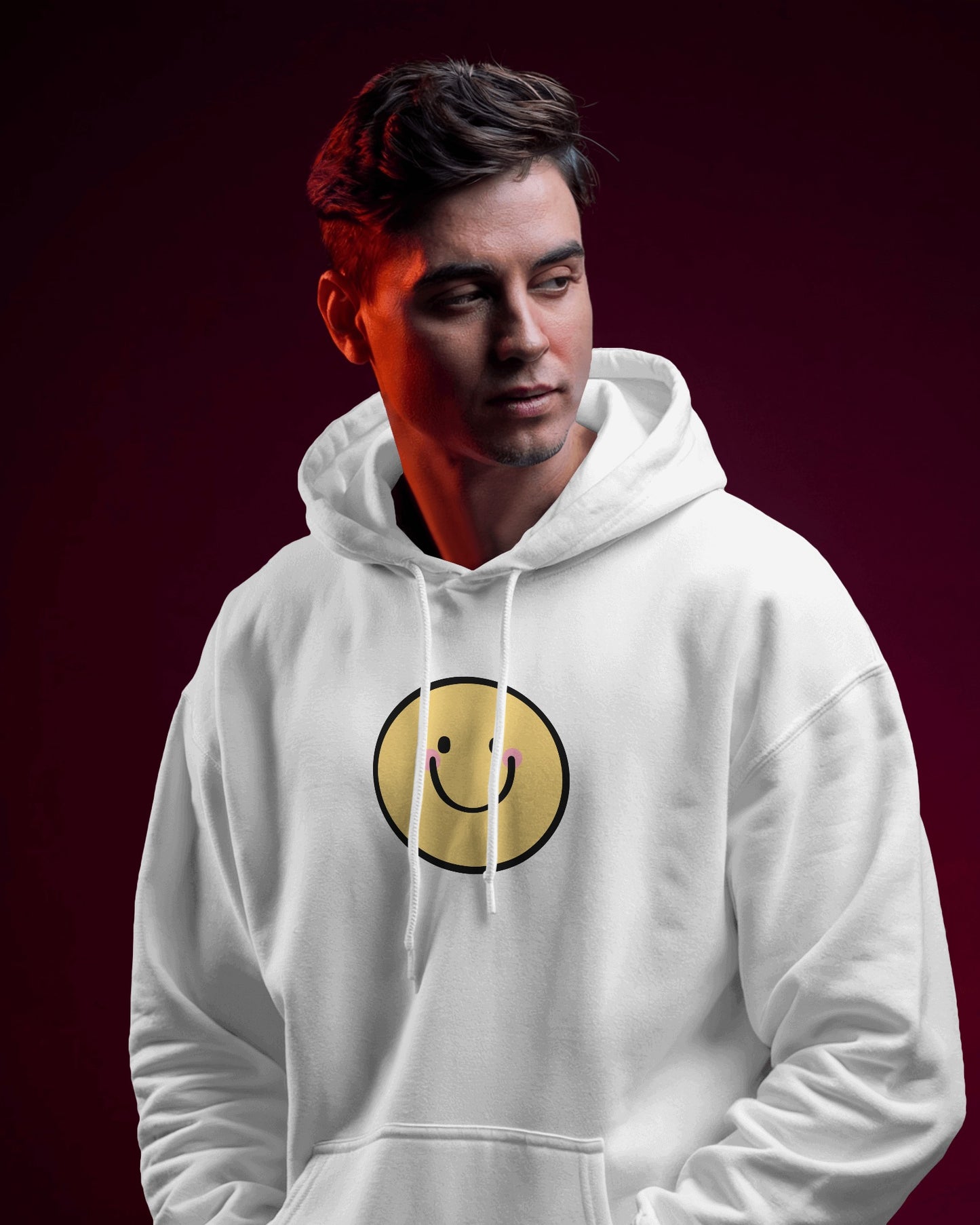 Smiley Face Men's Hoodie - Cozy & Cheerful for Everyday Wear