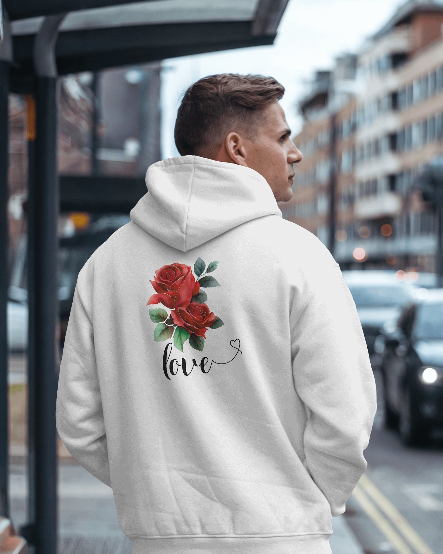 Romantic Rose Love Hoodie for Men- Perfect Gift for Yourself