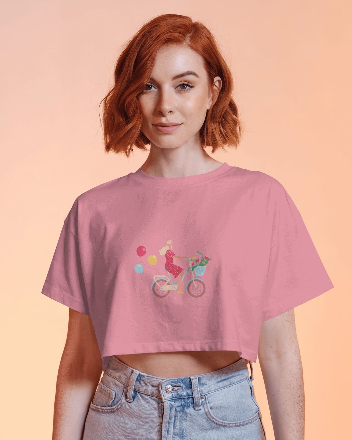 Bike Day Fun Crop Tee – Laid-Back Summer Ride Vibes in One Stylish Shirt