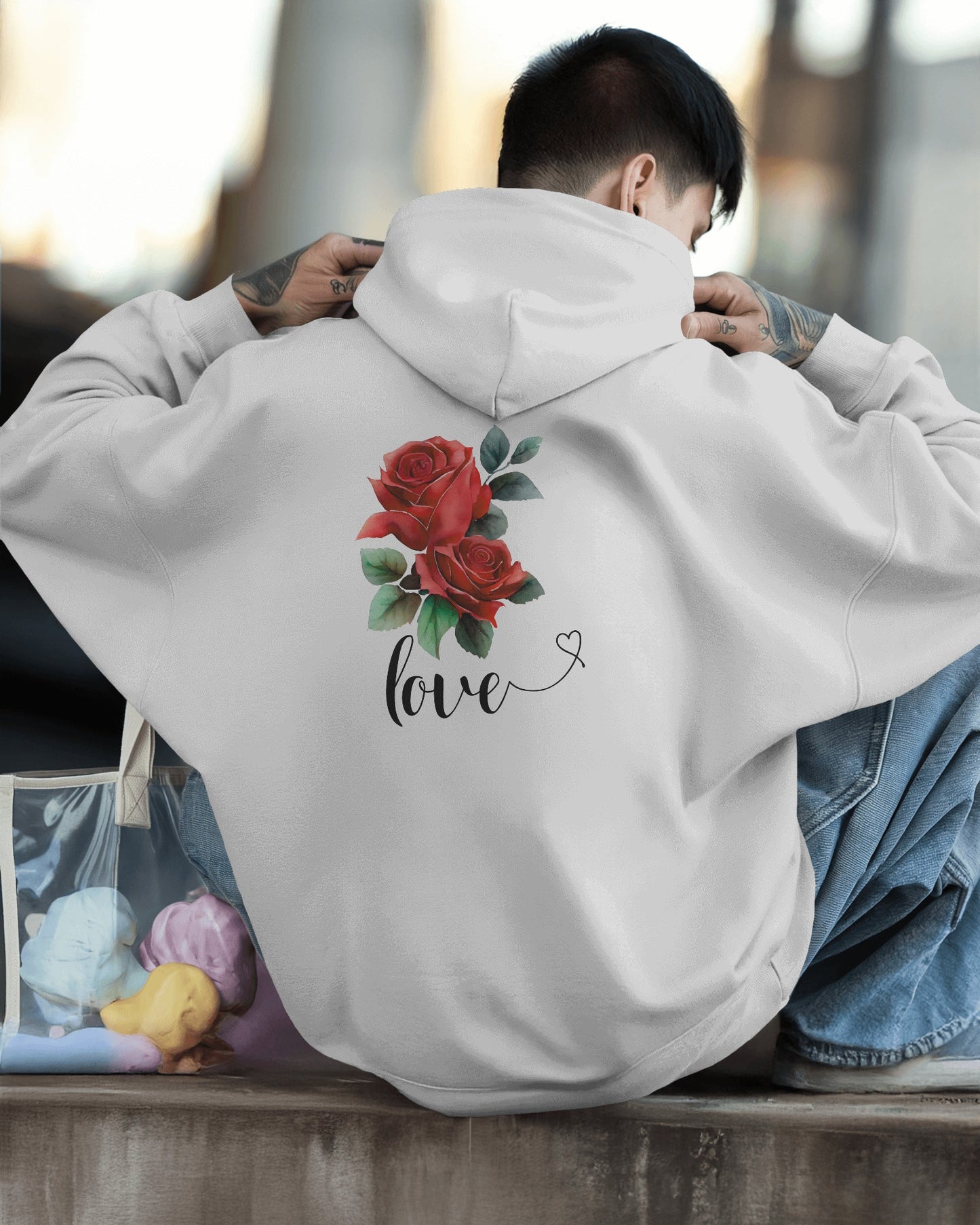 Romantic Rose Love Hoodie for Men- Perfect Gift for Yourself