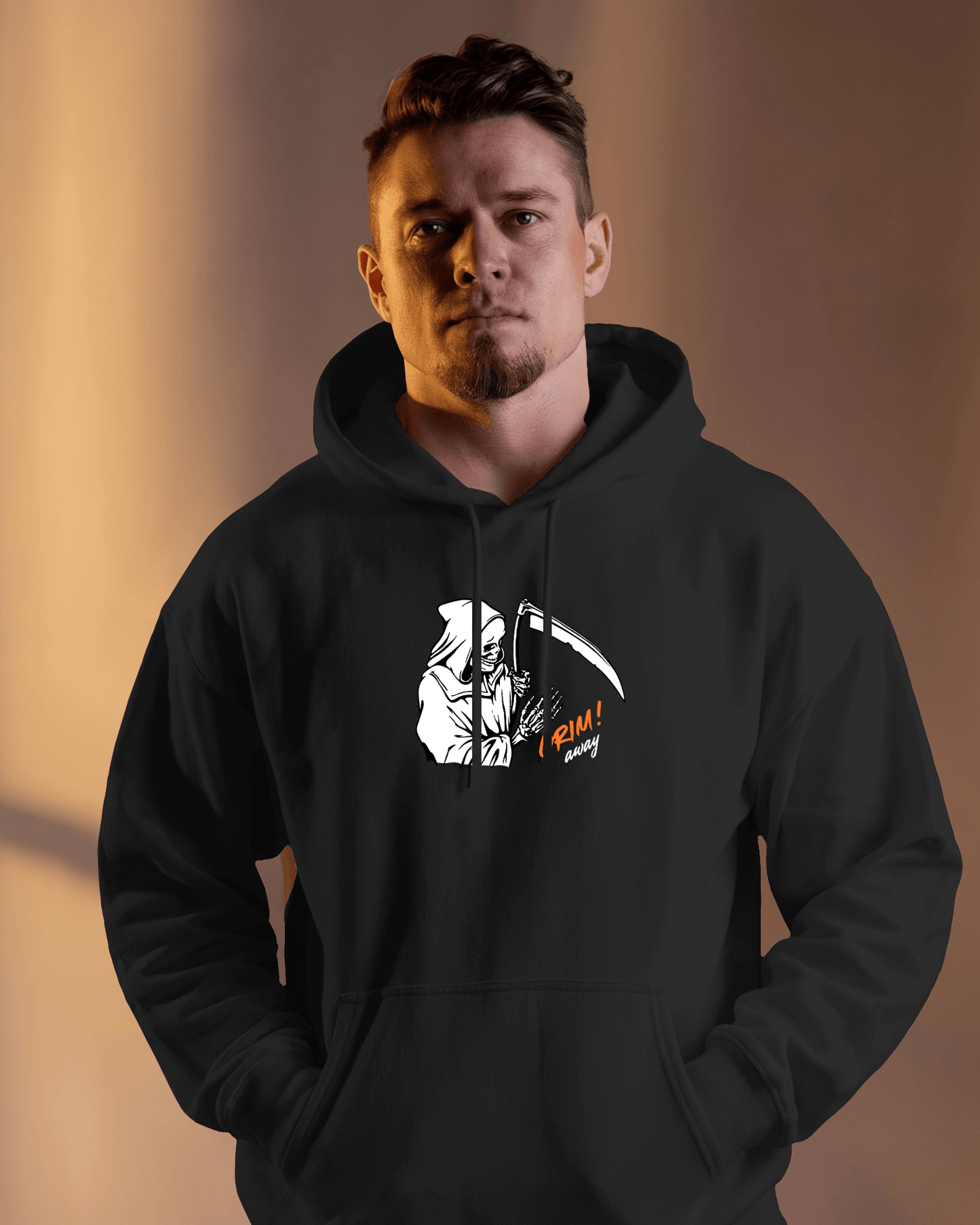 Grim Reaper Cozy Graphic Hoodie - Men Heavy Blend