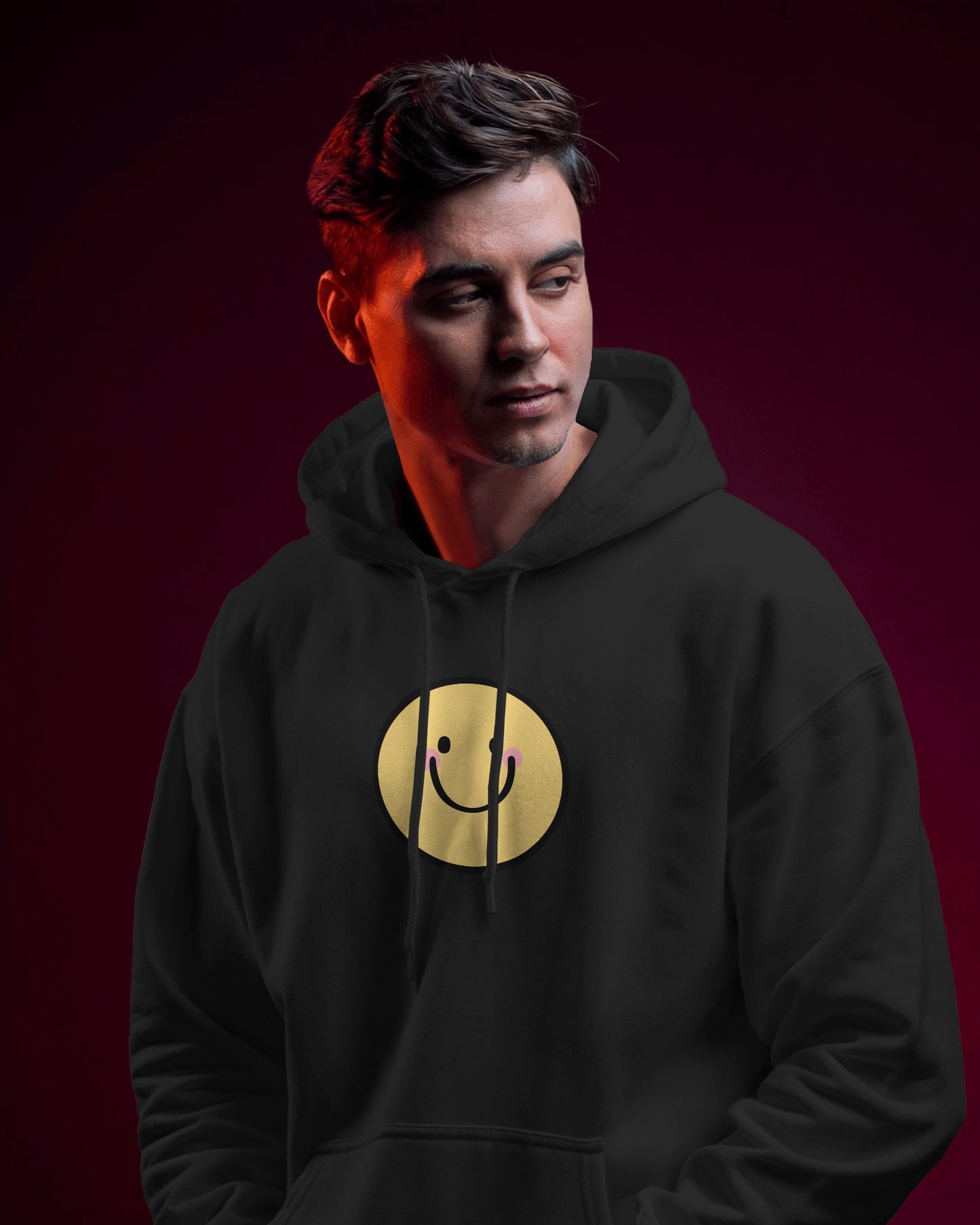 Smiley Face Men's Hoodie - Cozy & Cheerful for Everyday Wear