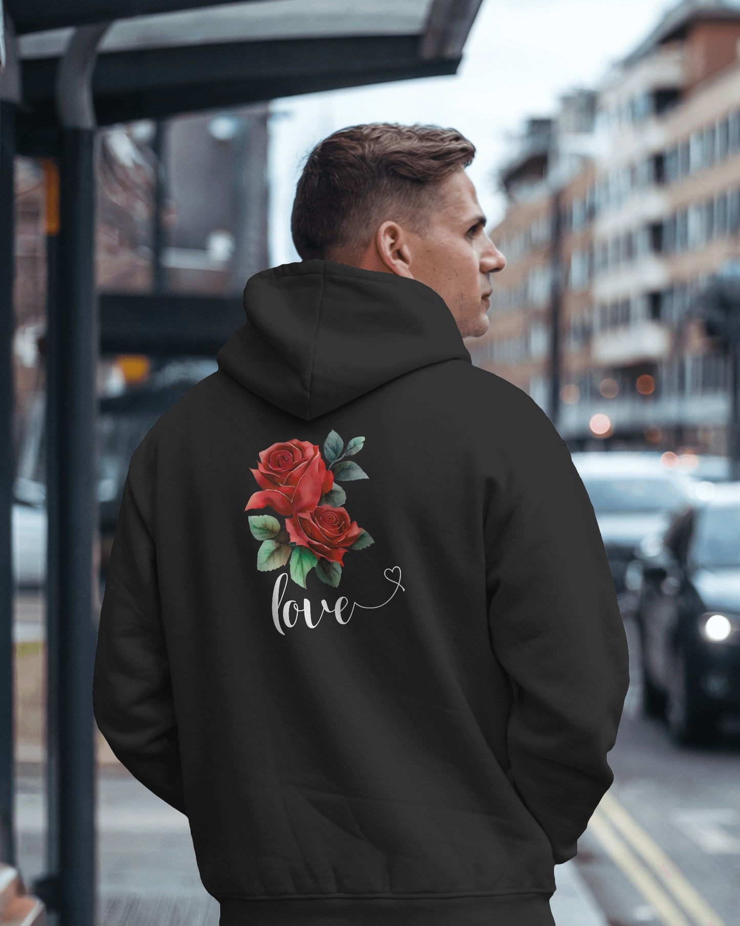 Romantic Rose Love Hoodie for Men- Perfect Gift for Yourself