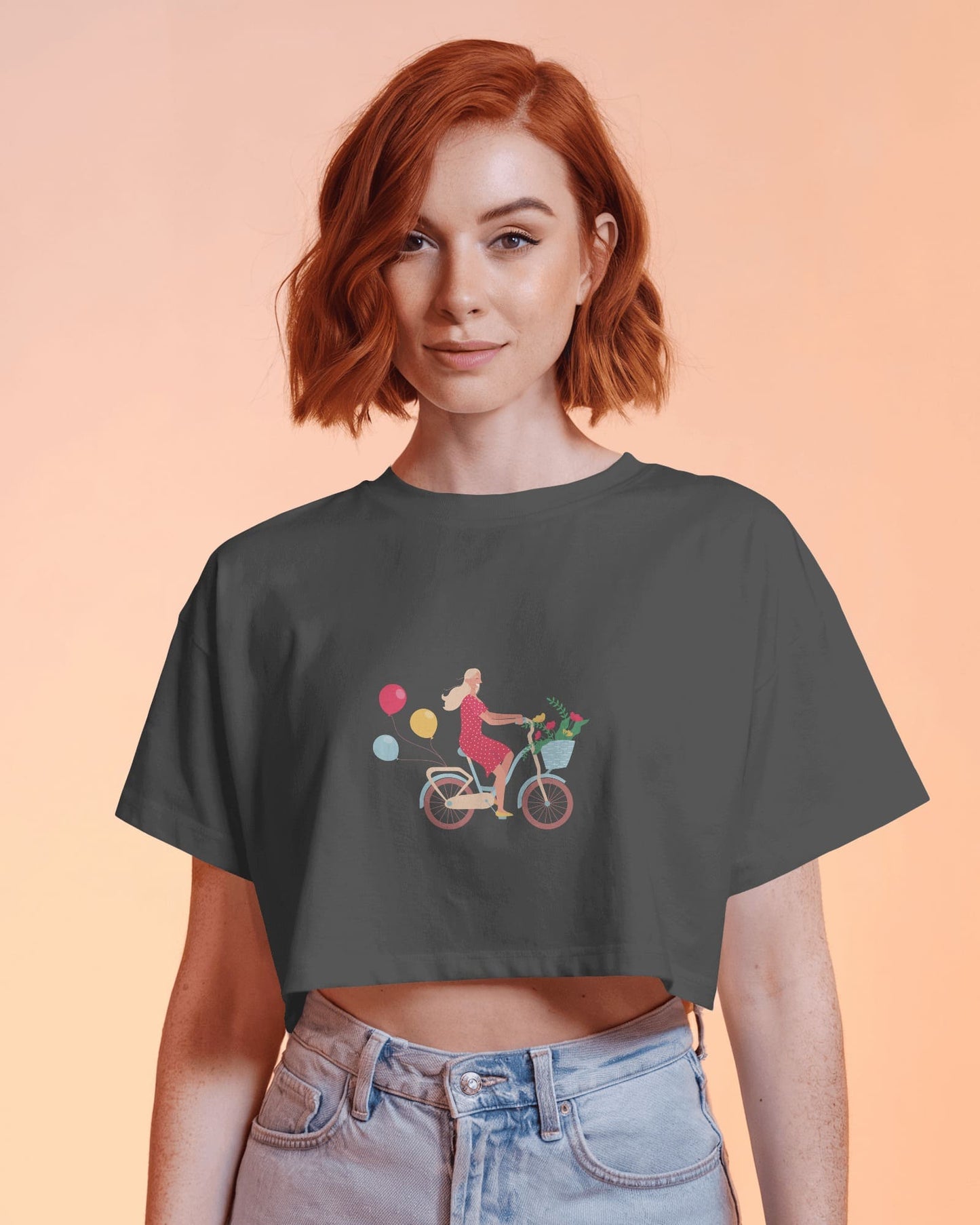 Bike Day Fun Crop Tee – Laid-Back Summer Ride Vibes in One Stylish Shirt