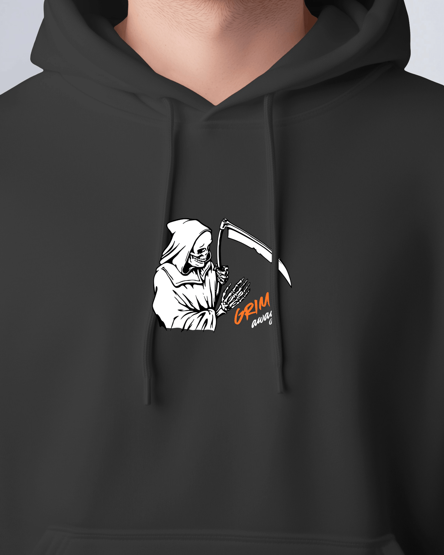 Grim Reaper Cozy Graphic Hoodie - Men Heavy Blend