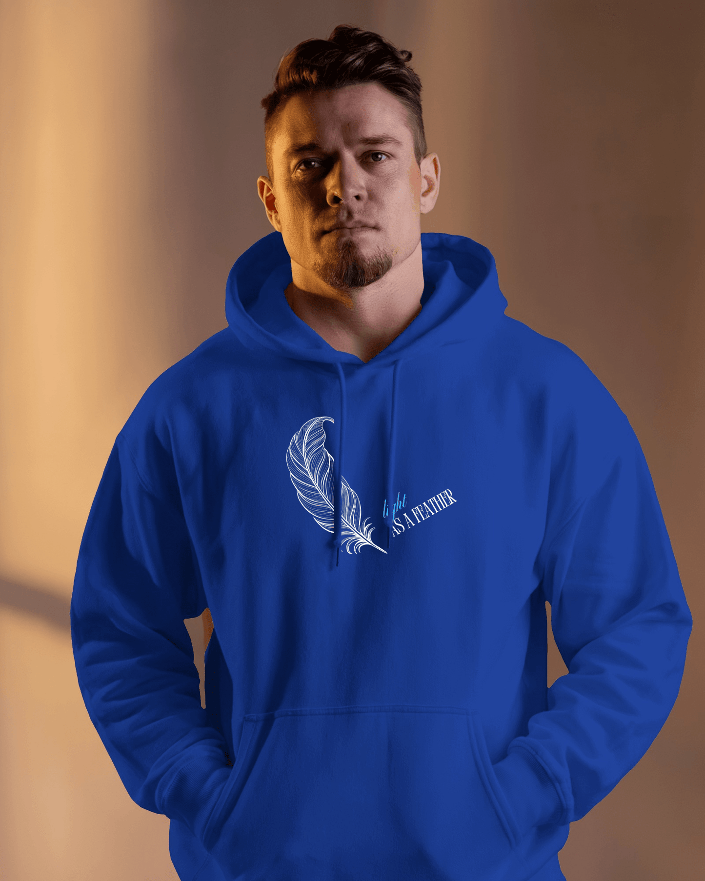 Inspirational Feather Men Heavy Blend Hoodie- Exclusive Minimal Design