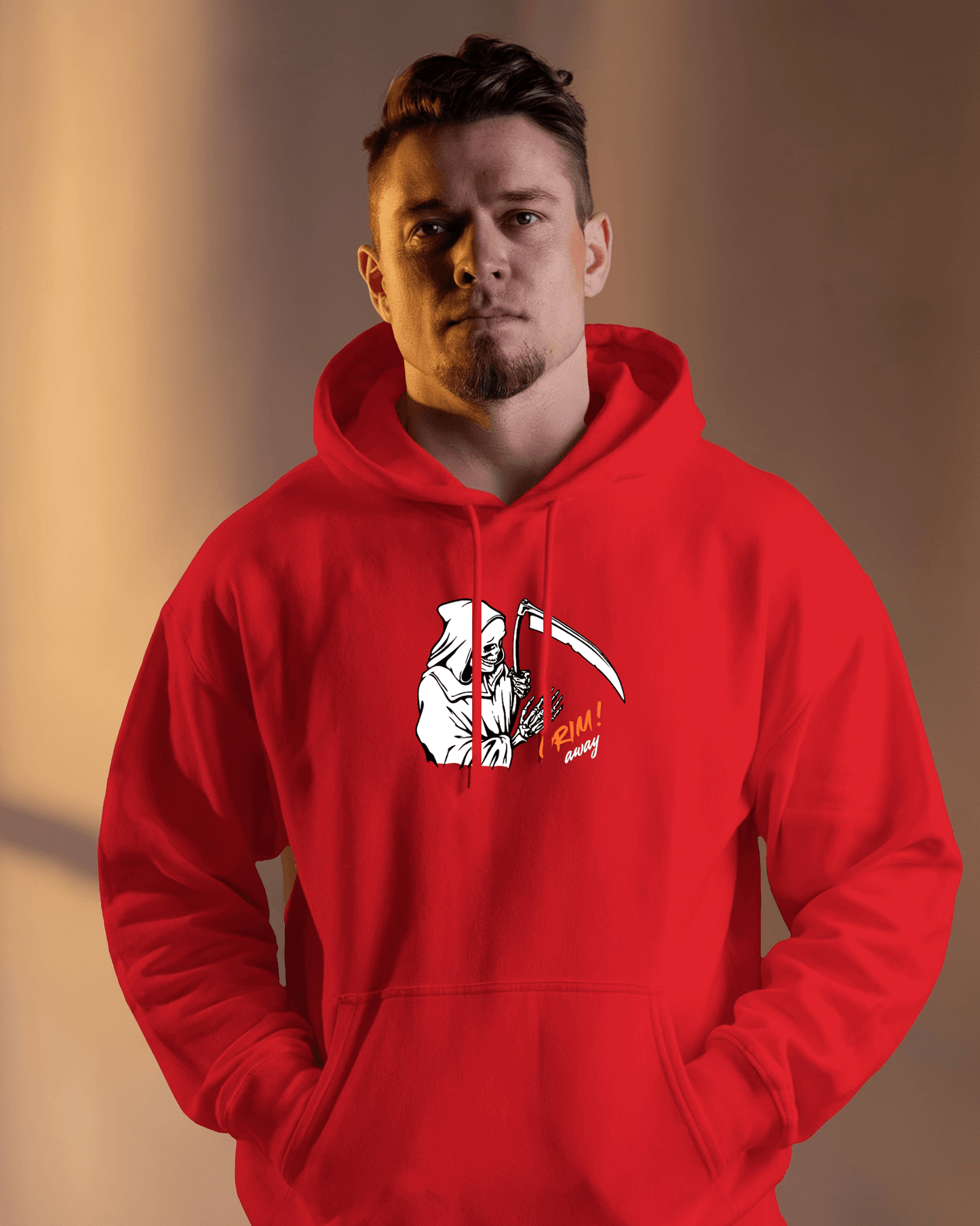 Grim Reaper Cozy Graphic Hoodie - Men Heavy Blend