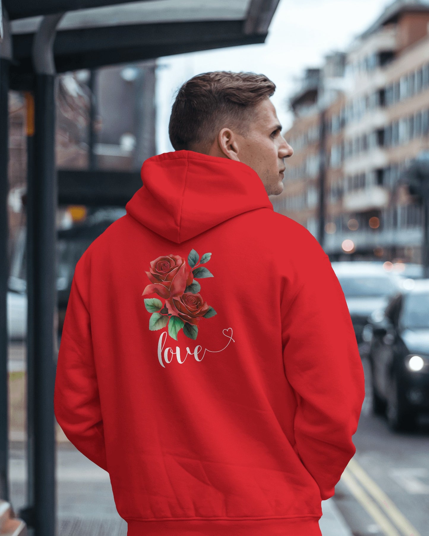 Romantic Rose Love Hoodie for Men- Perfect Gift for Yourself