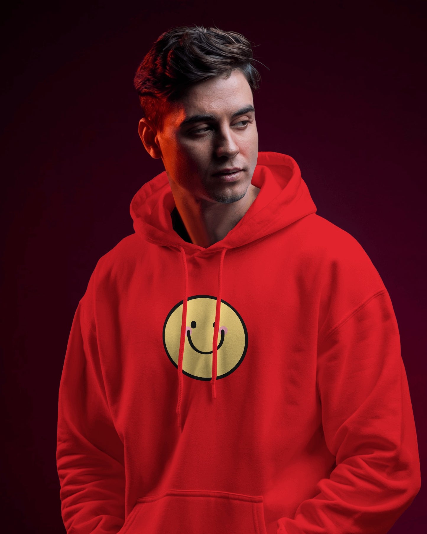 Smiley Face Men's Hoodie - Cozy & Cheerful for Everyday Wear