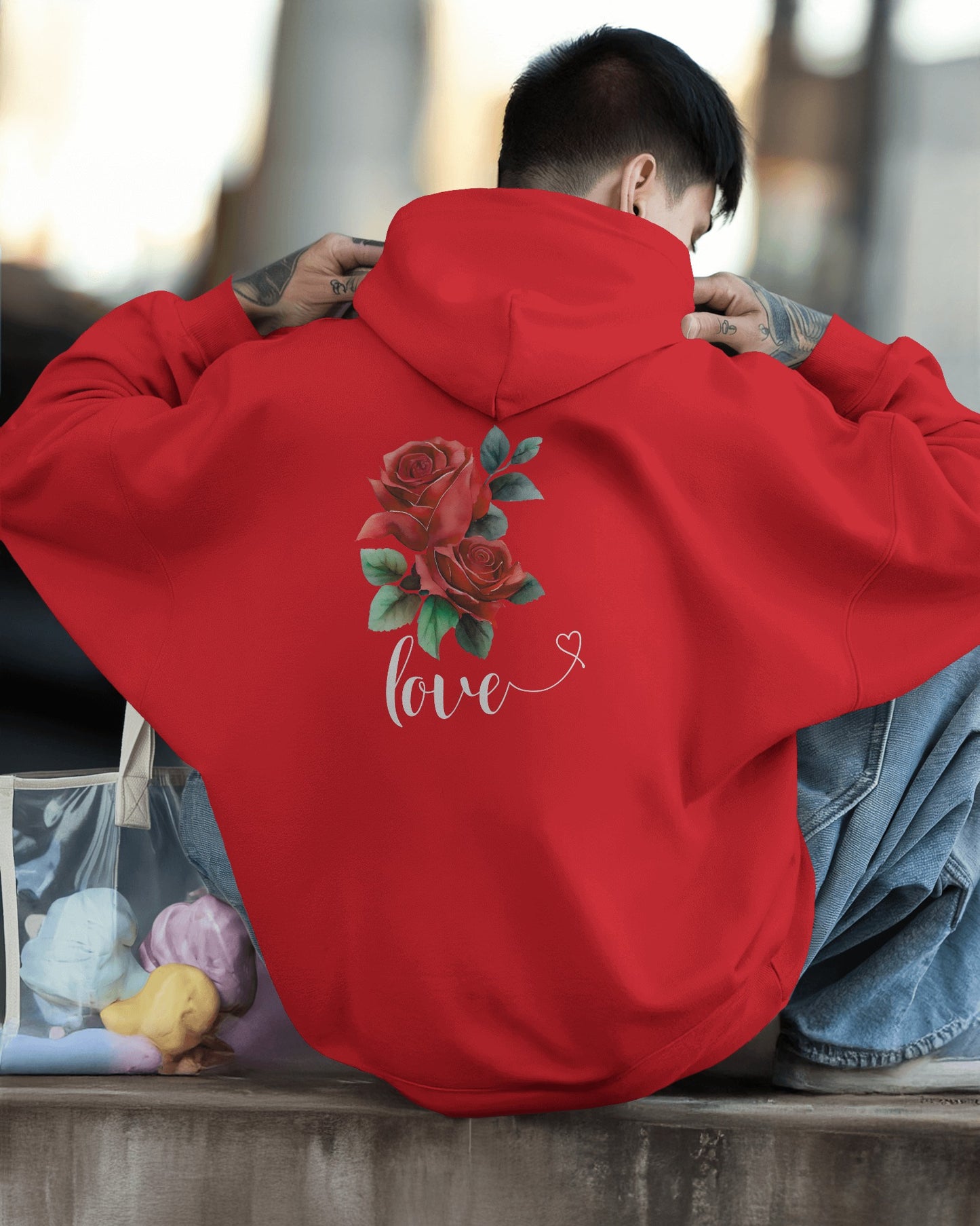 Romantic Rose Love Hoodie for Men- Perfect Gift for Yourself