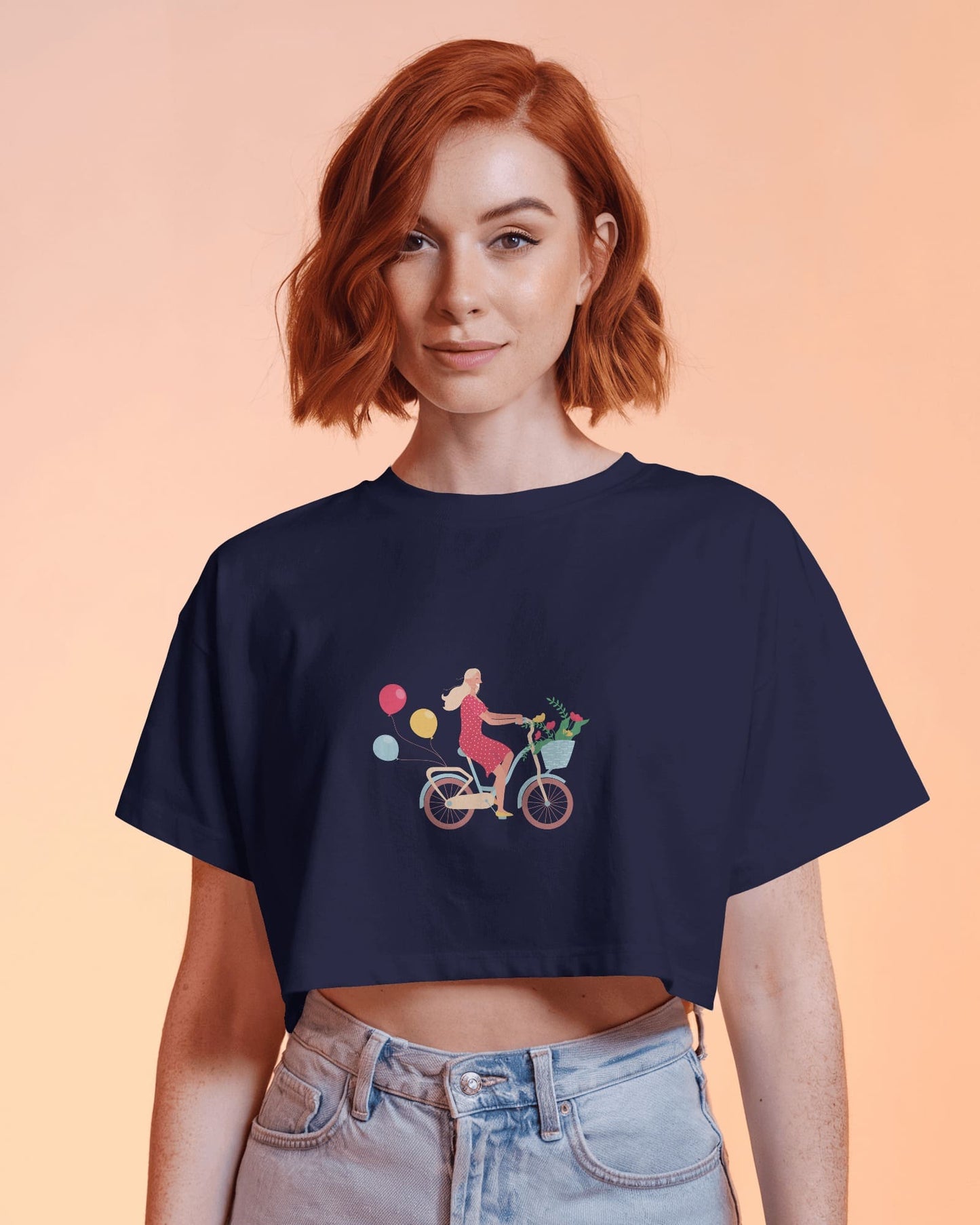 Bike Day Fun Crop Tee – Laid-Back Summer Ride Vibes in One Stylish Shirt