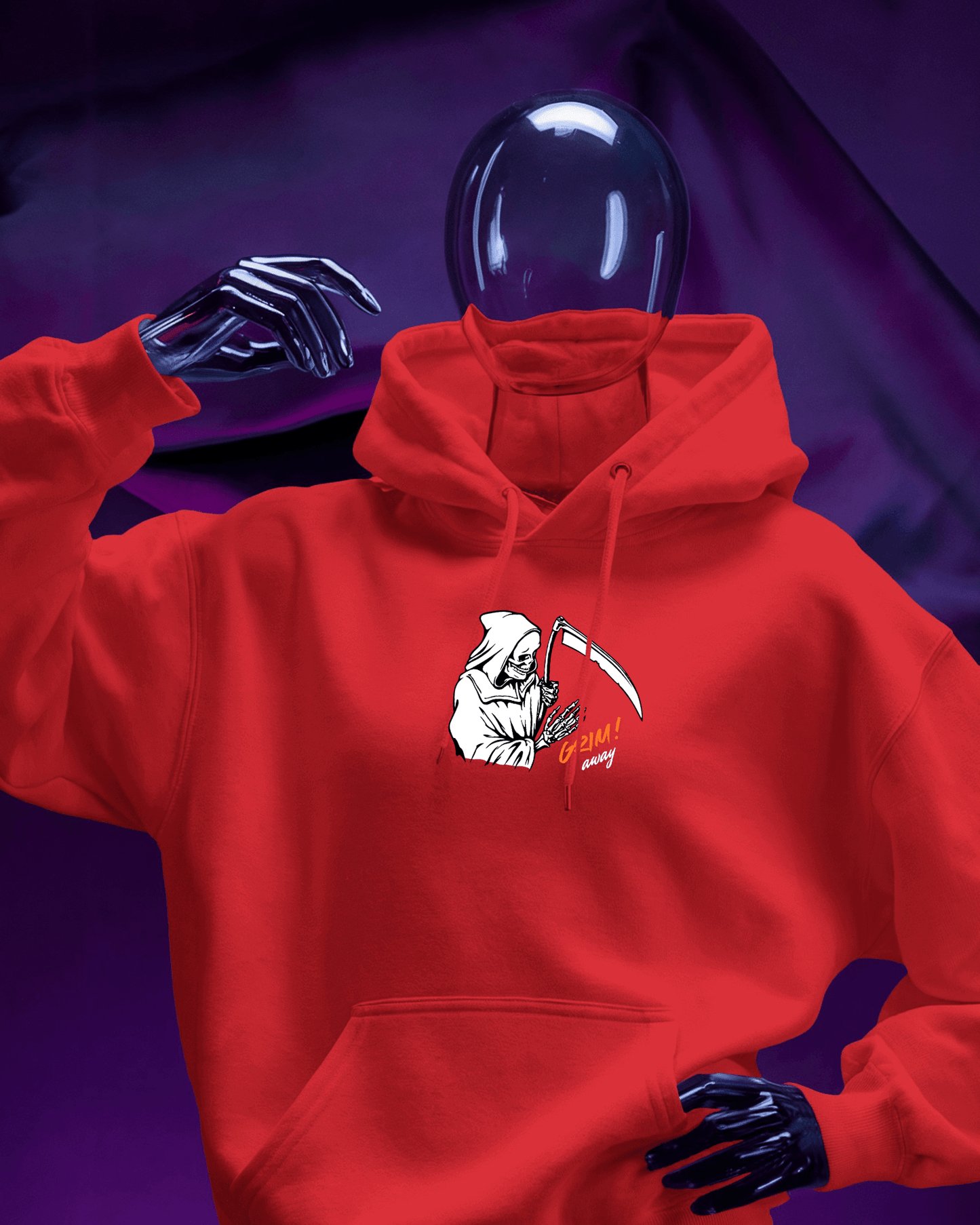 Grim Reaper Cozy Graphic Hoodie - Men Heavy Blend