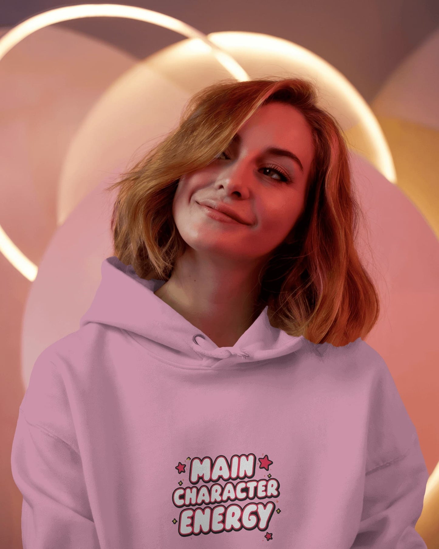 "Main Character Energy" Crop Hoodie – White Hot Style with Star Power