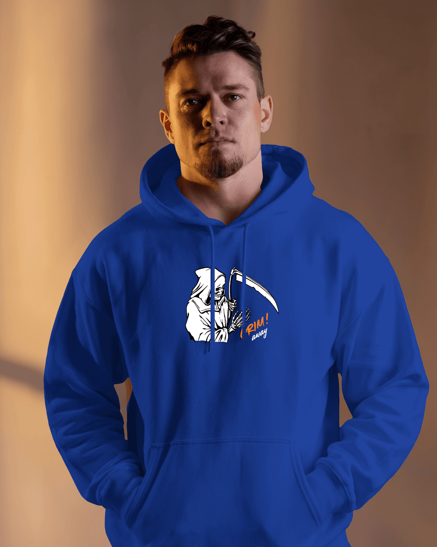 Grim Reaper Cozy Graphic Hoodie - Men Heavy Blend