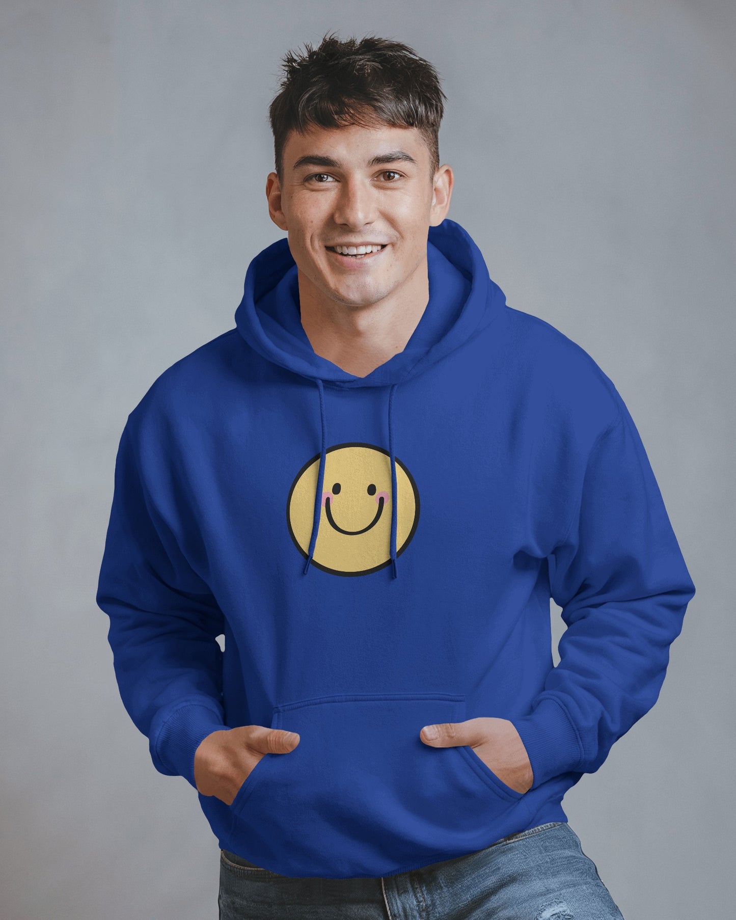 Smiley Face Men's Hoodie - Cozy & Cheerful for Everyday Wear