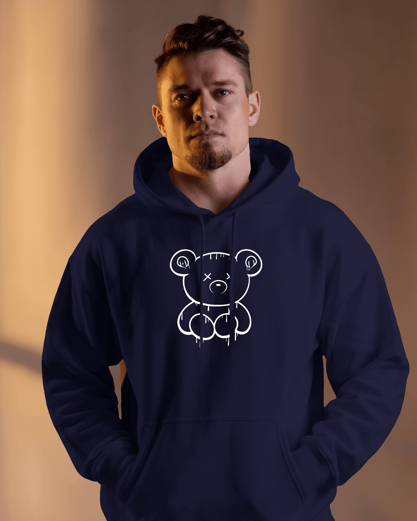 Cute Bear Graphic Men's Hoodie for Cozy Style- Exclusive