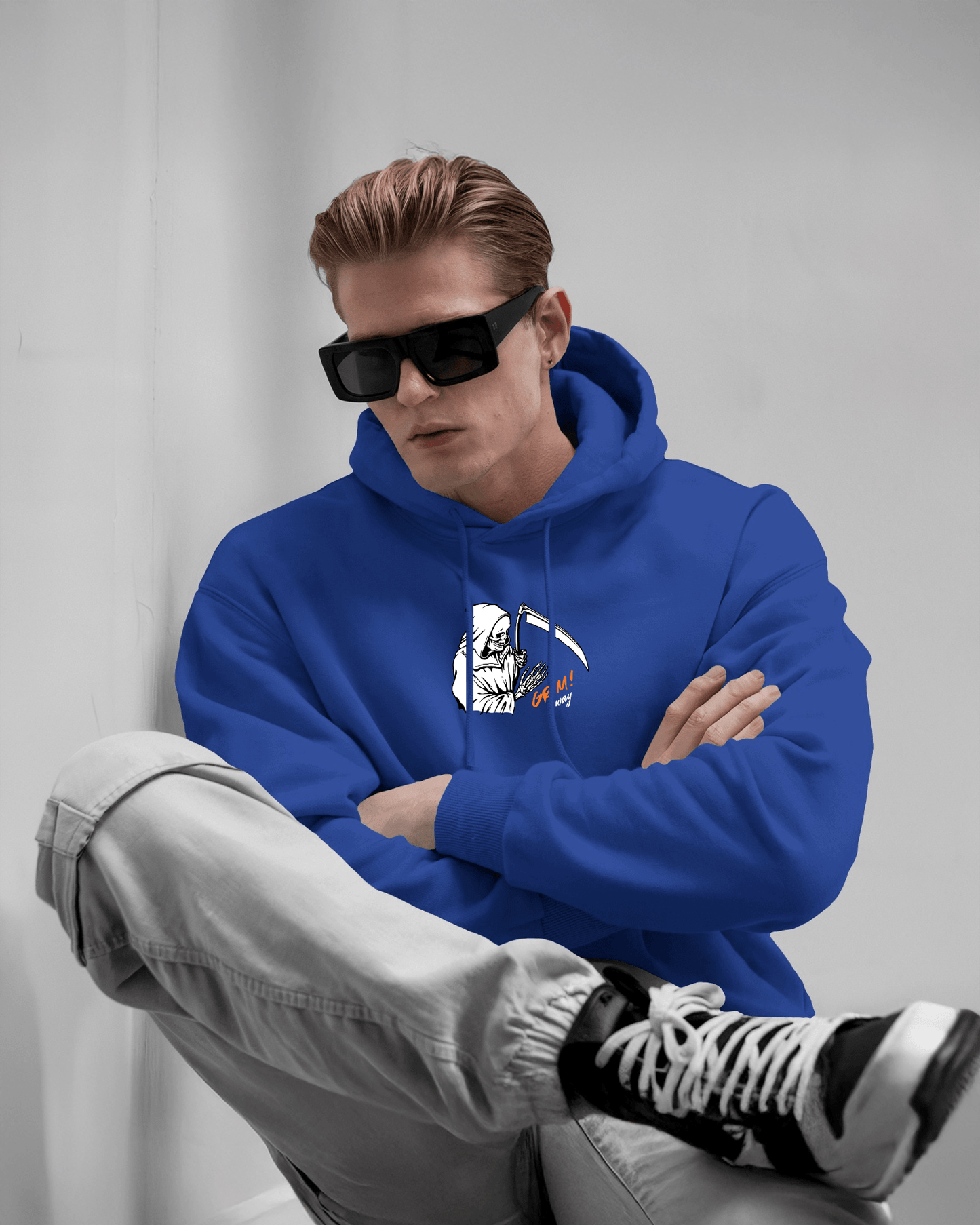 Grim Reaper Cozy Graphic Hoodie - Men Heavy Blend