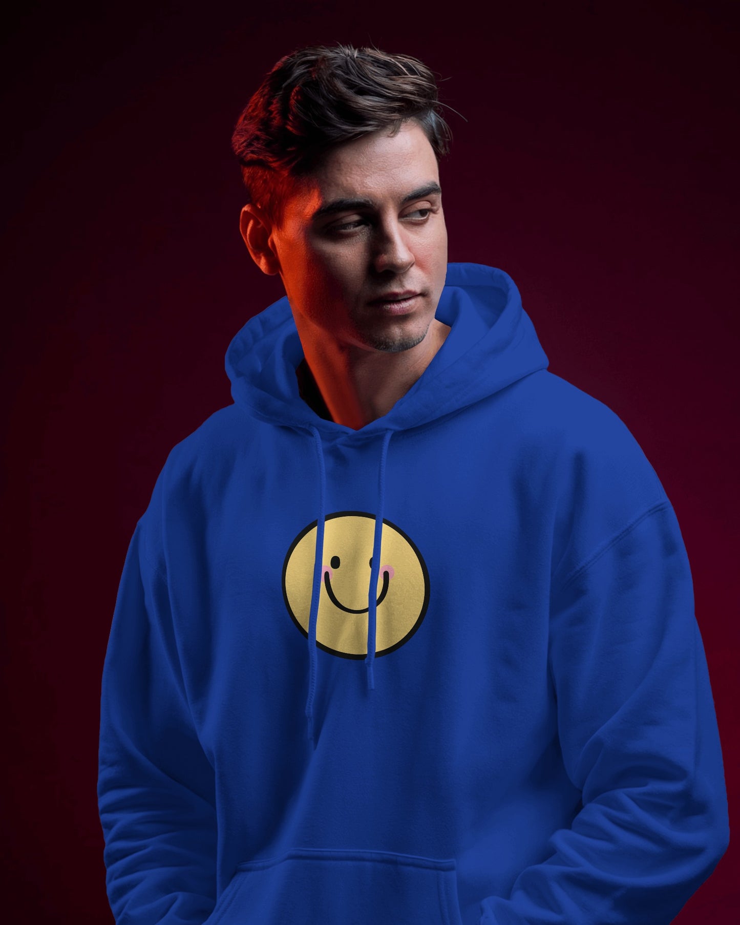 Smiley Face Men's Hoodie - Cozy & Cheerful for Everyday Wear