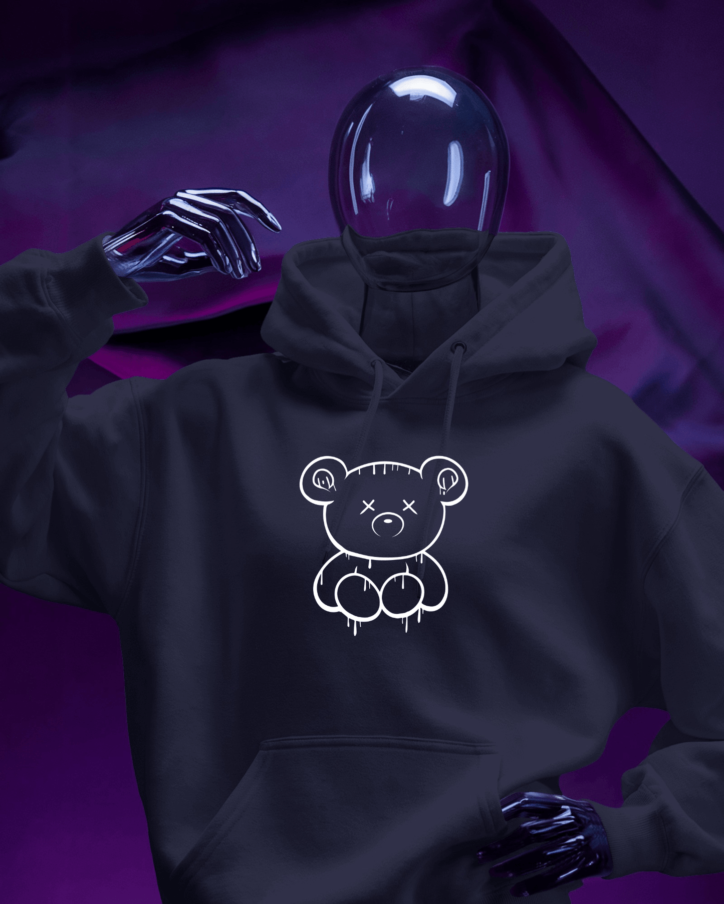 Cute Bear Graphic Men's Hoodie for Cozy Style- Exclusive