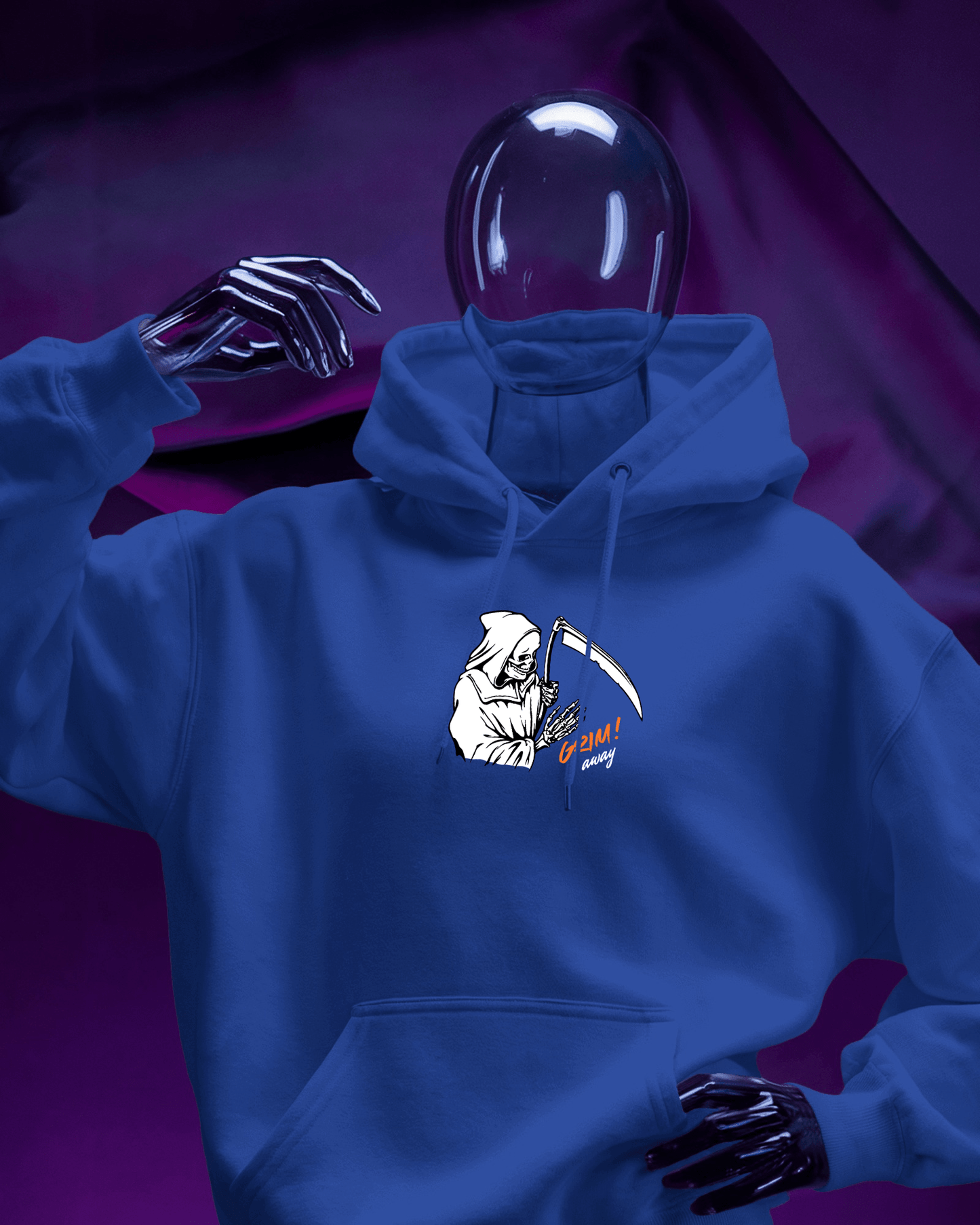 Grim Reaper Cozy Graphic Hoodie - Men Heavy Blend