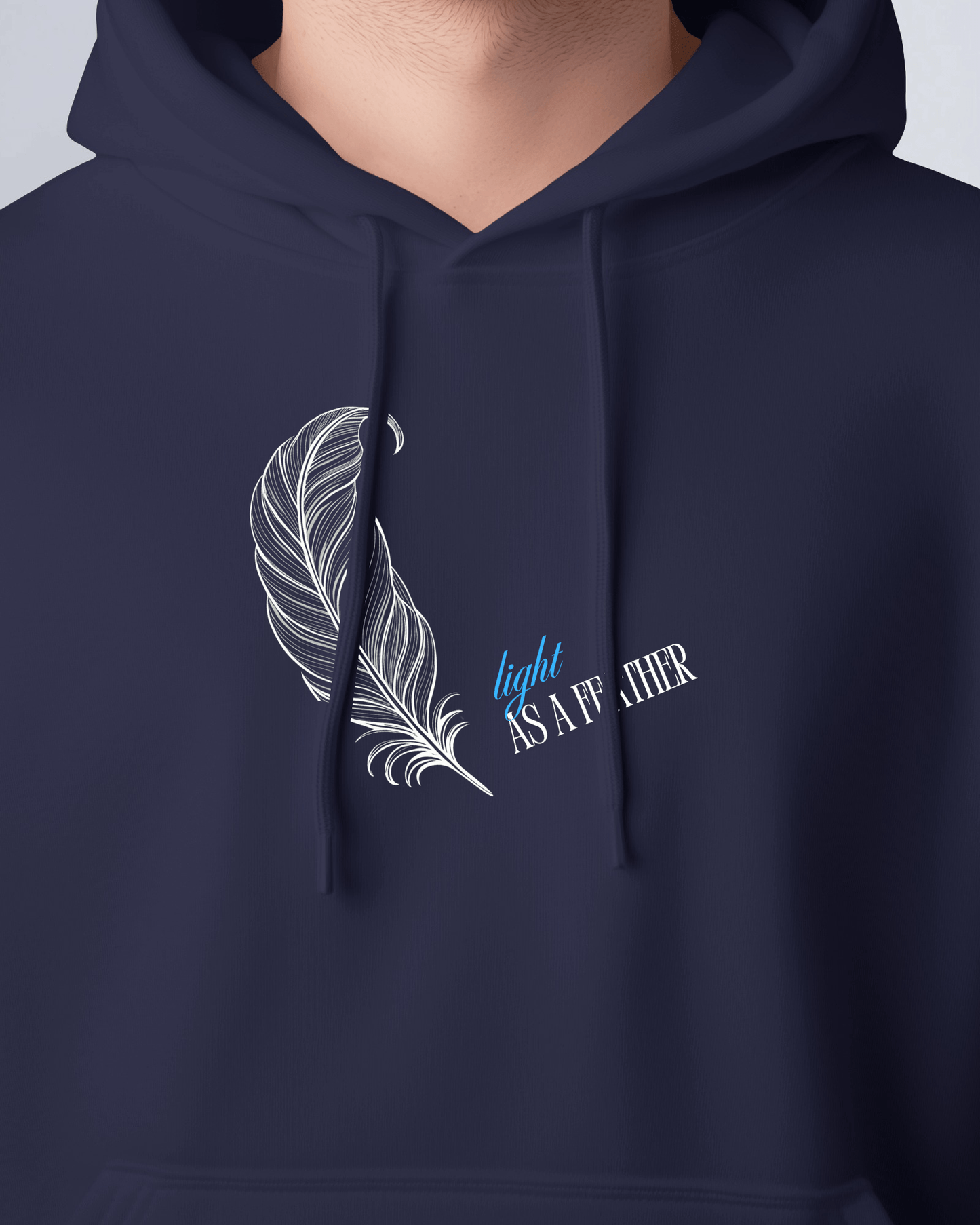 Inspirational Feather Men Heavy Blend Hoodie- Exclusive Minimal Design