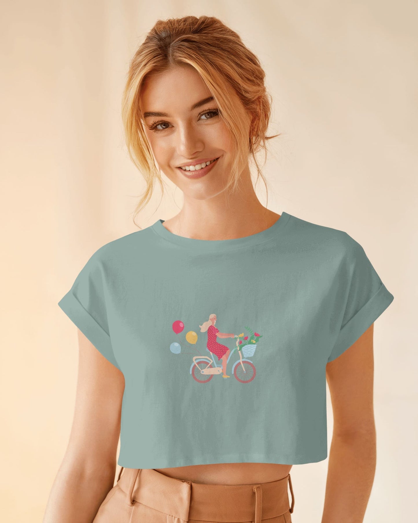 Bike Day Fun Crop Tee – Laid-Back Summer Ride Vibes in One Stylish Shirt