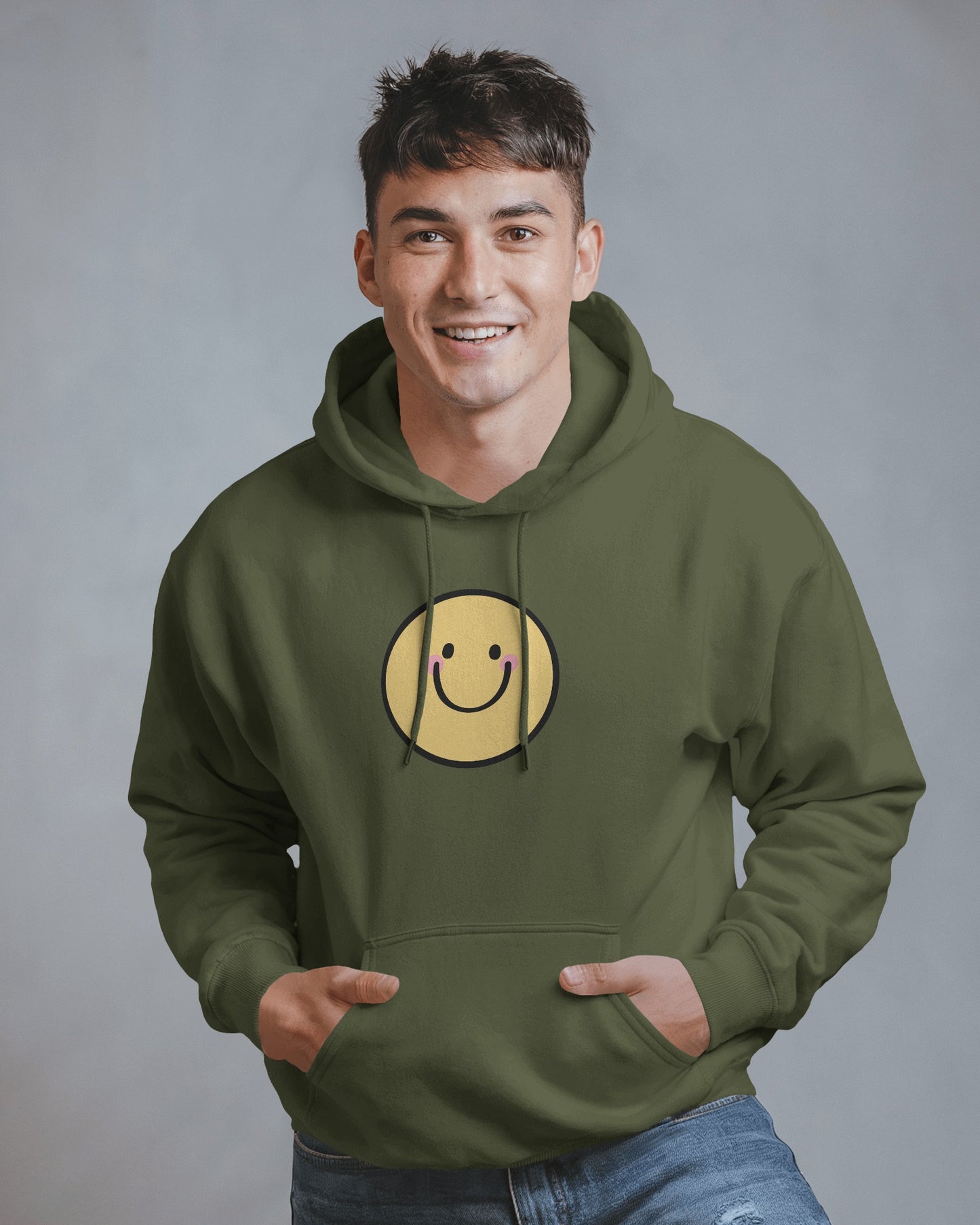 Smiley Face Men's Hoodie - Cozy & Cheerful for Everyday Wear