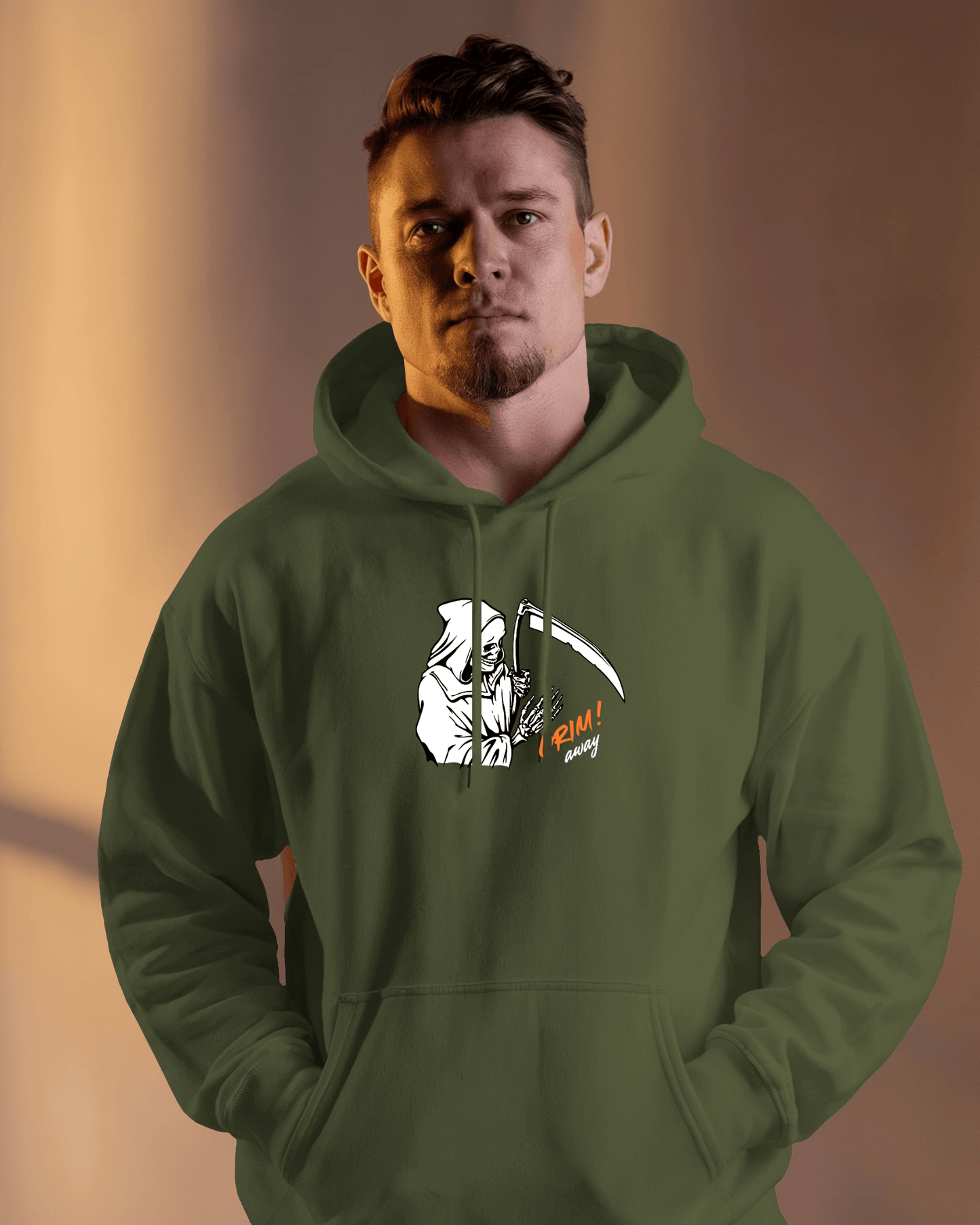 Grim Reaper Cozy Graphic Hoodie - Men Heavy Blend