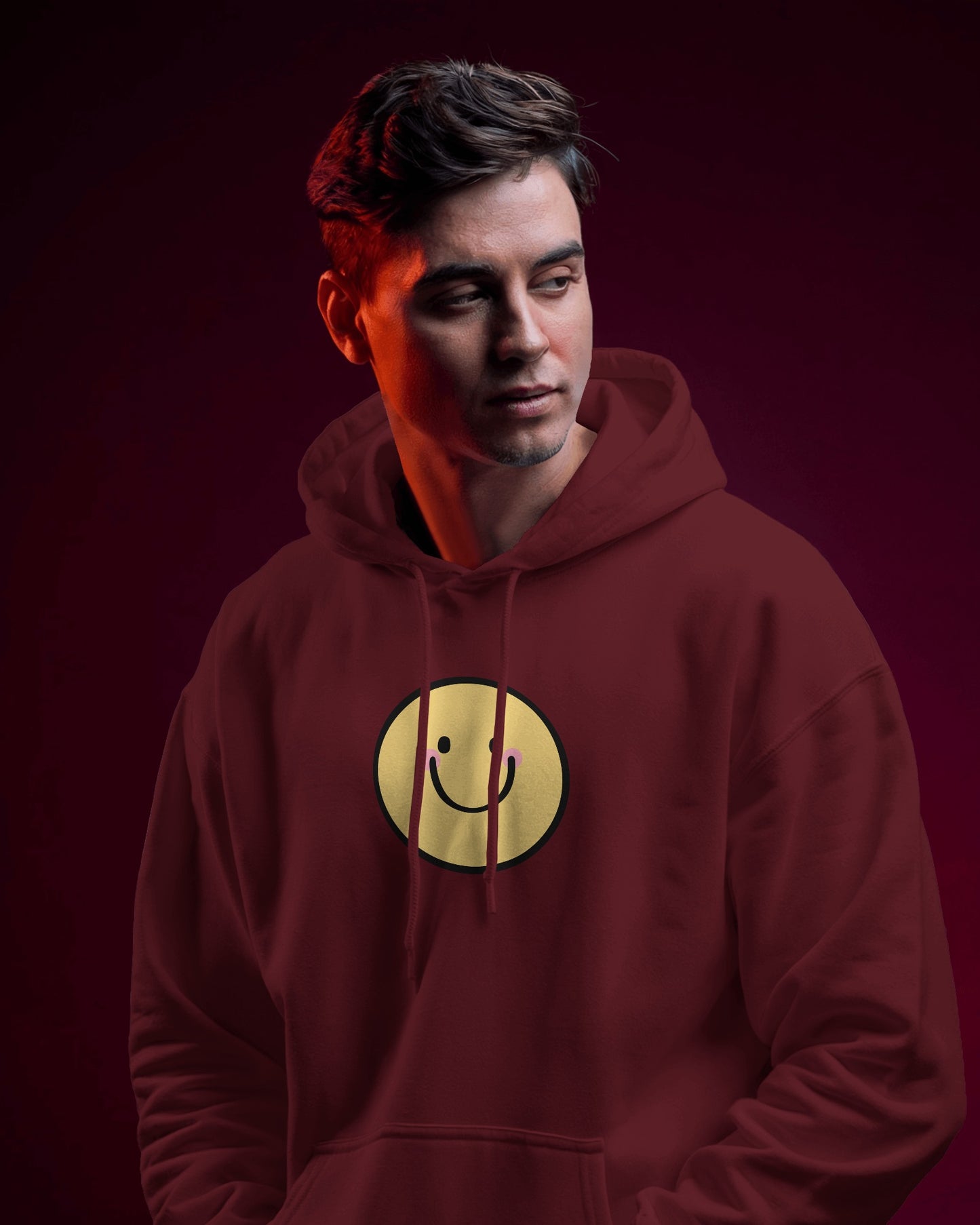 Smiley Face Men's Hoodie - Cozy & Cheerful for Everyday Wear
