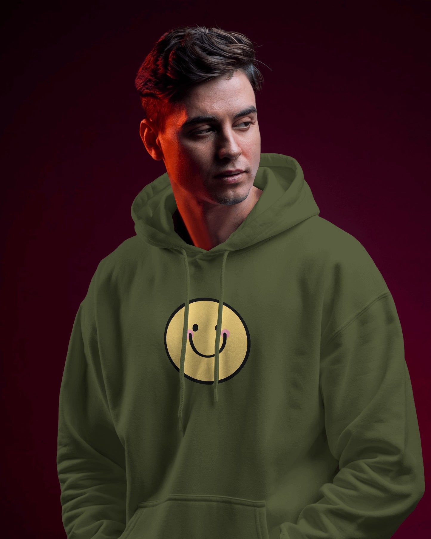 Smiley Face Men's Hoodie - Cozy & Cheerful for Everyday Wear