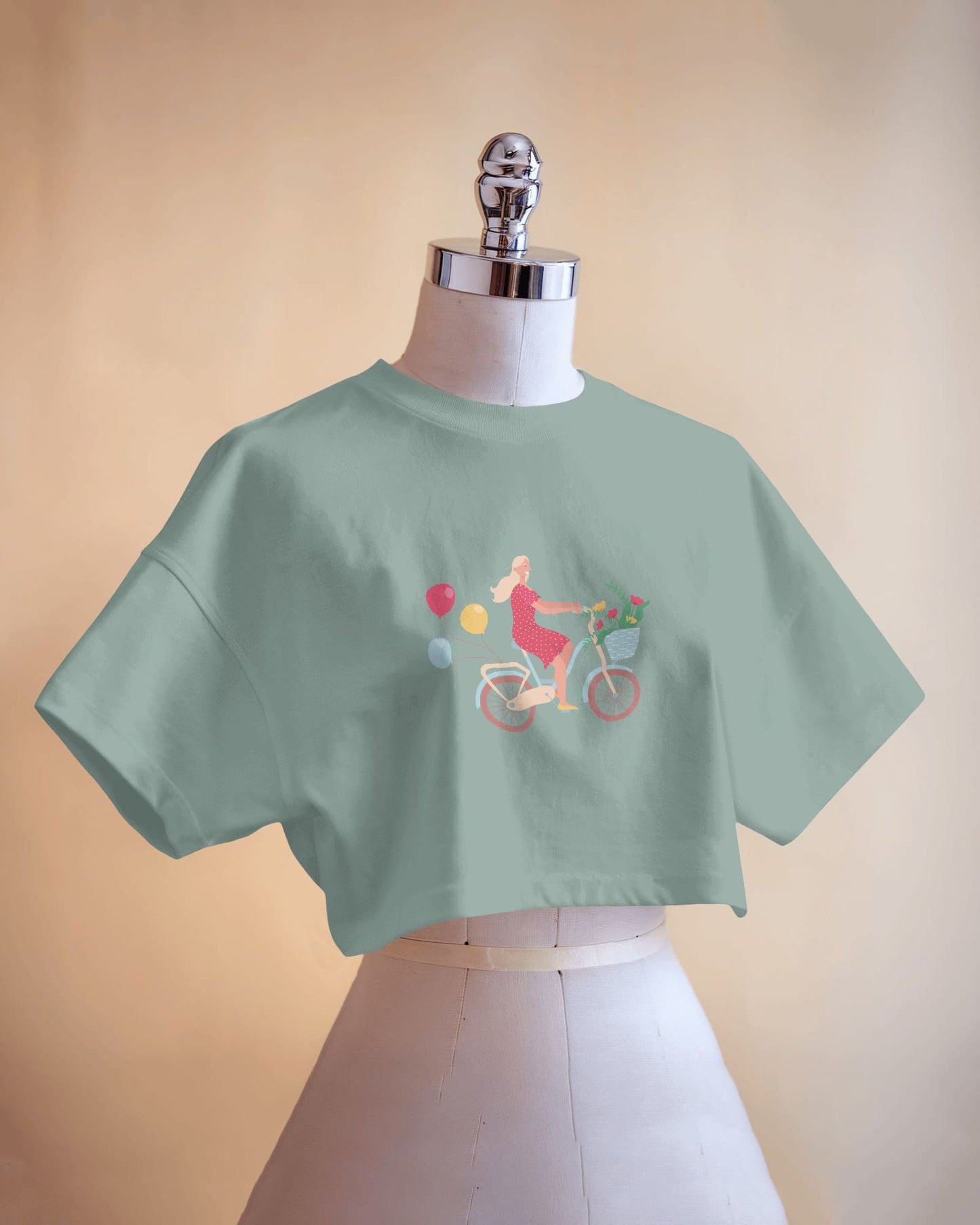 Bike Day Fun Crop Tee – Laid-Back Summer Ride Vibes in One Stylish Shirt
