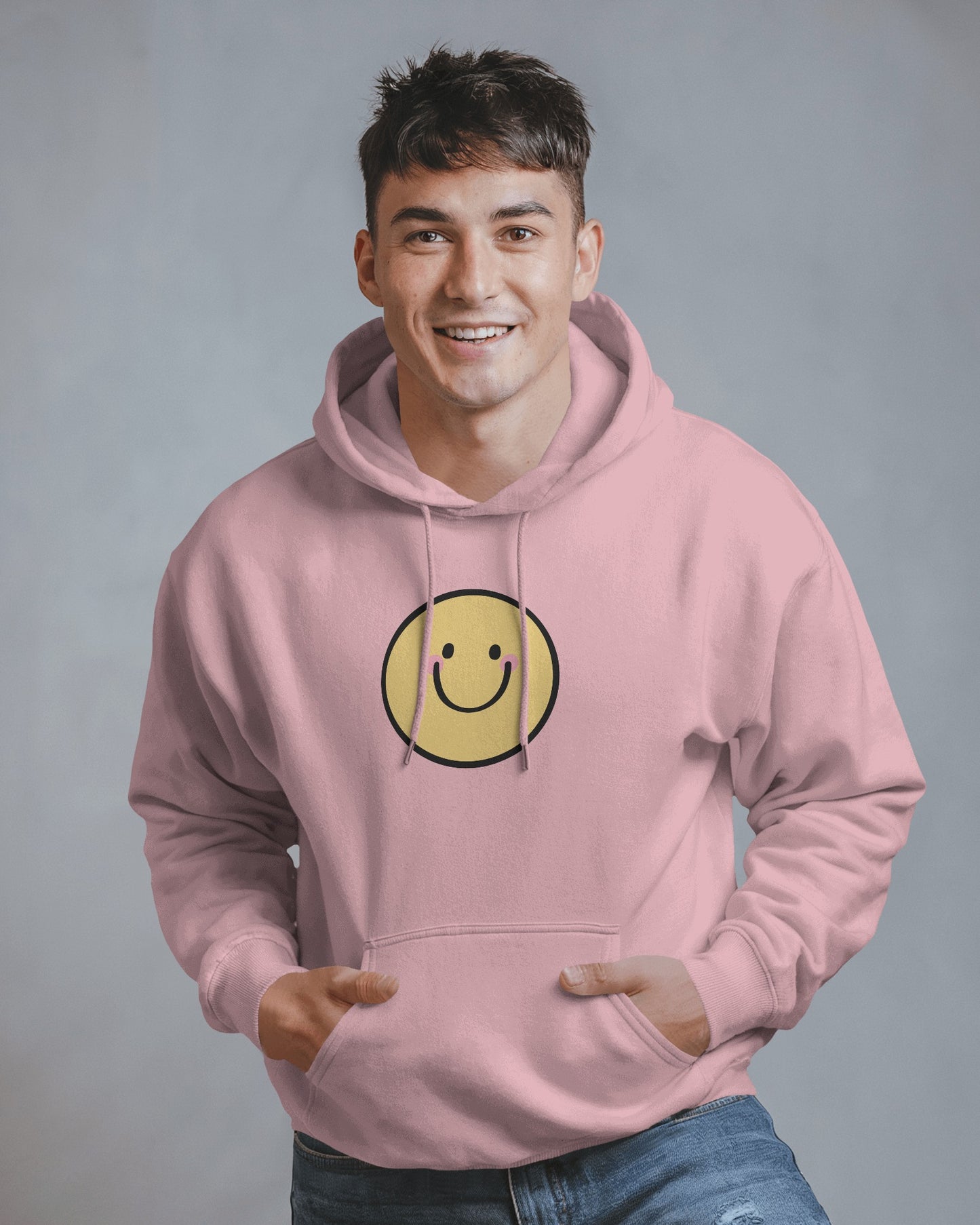 Smiley Face Men's Hoodie - Cozy & Cheerful for Everyday Wear