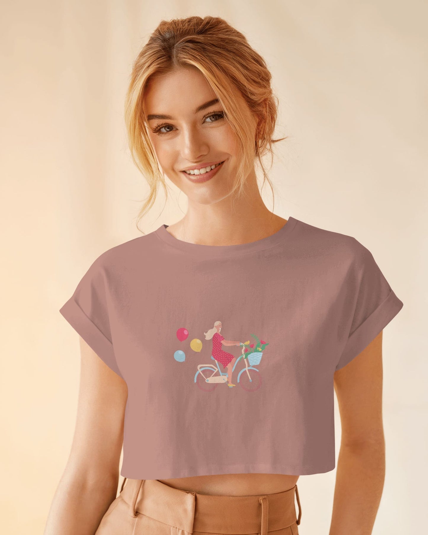 Bike Day Fun Crop Tee – Laid-Back Summer Ride Vibes in One Stylish Shirt