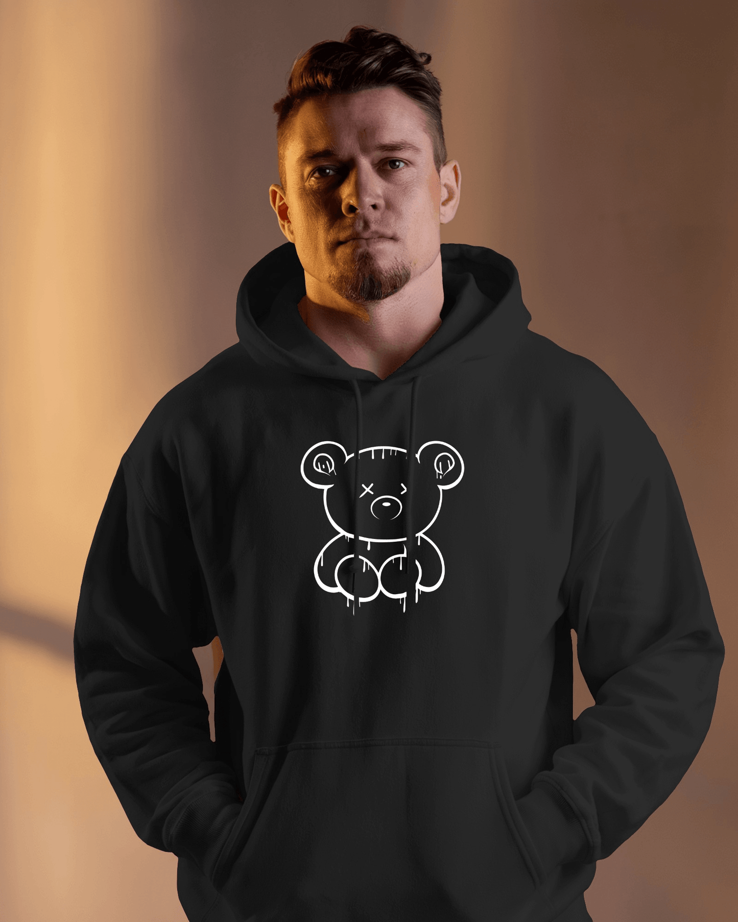 Cute Bear Graphic Men's Hoodie for Cozy Style- Exclusive