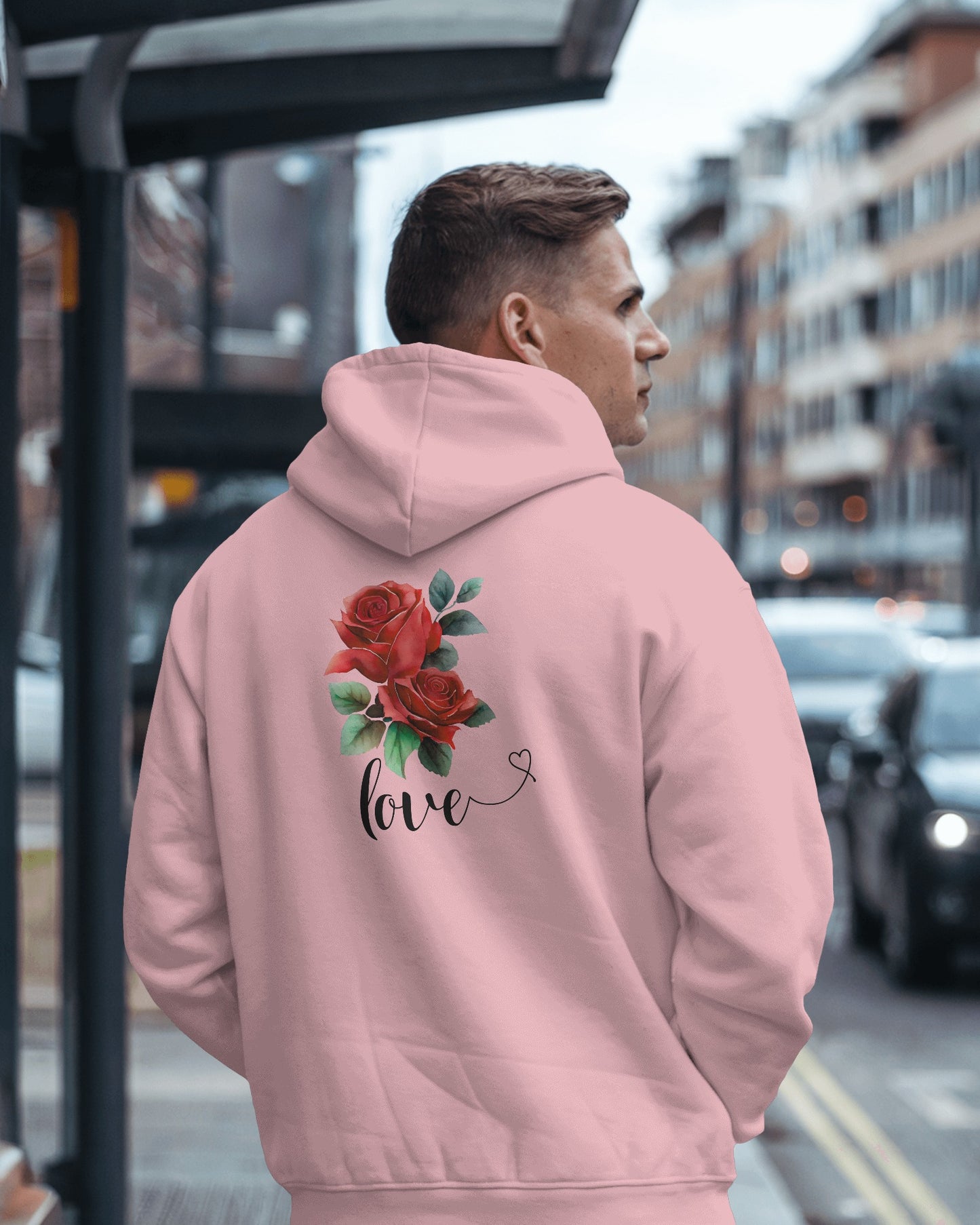 Romantic Rose Love Hoodie for Men- Perfect Gift for Yourself