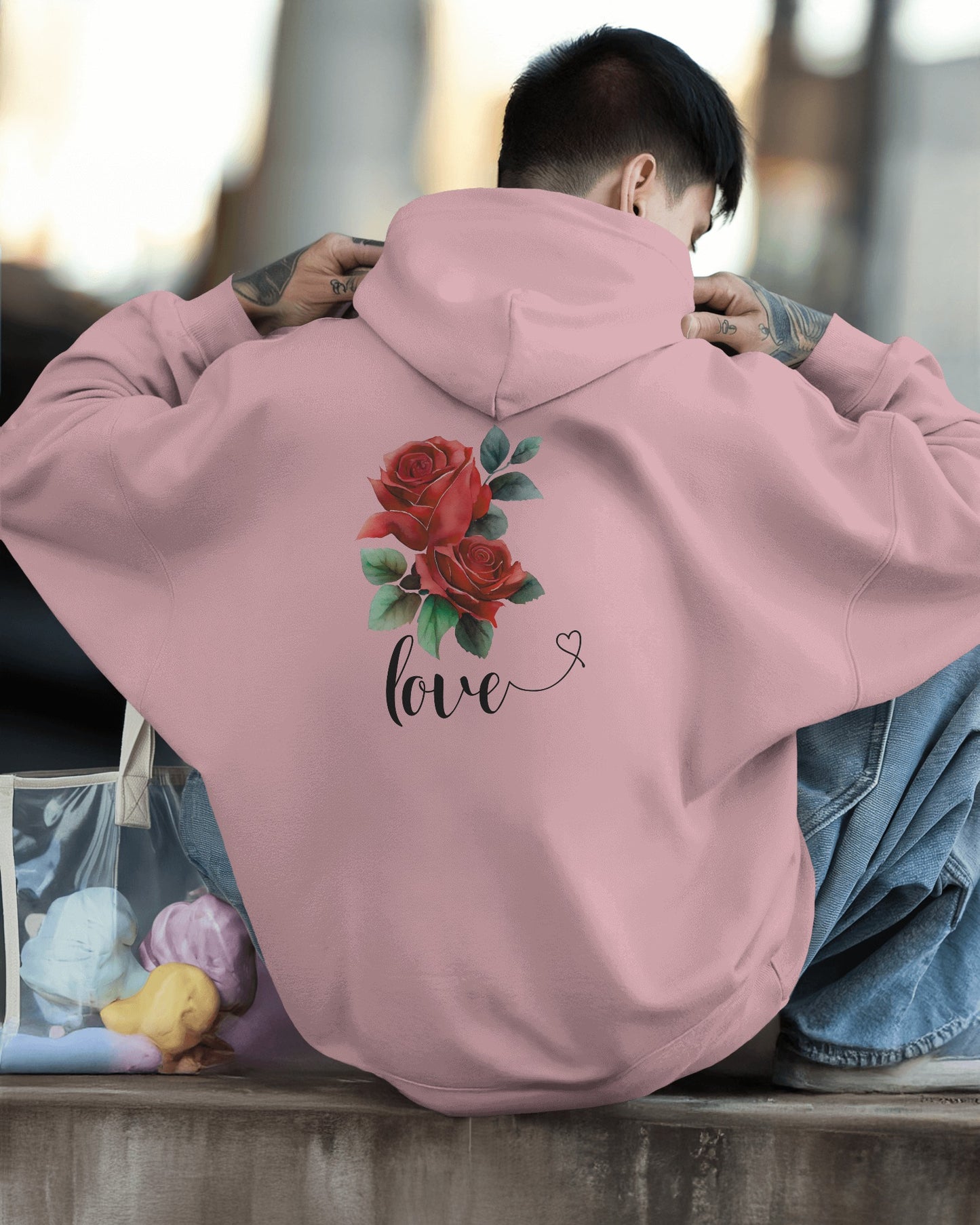 Romantic Rose Love Hoodie for Men- Perfect Gift for Yourself