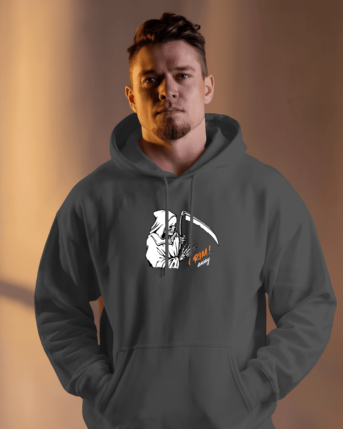 Grim Reaper Cozy Graphic Hoodie - Men Heavy Blend