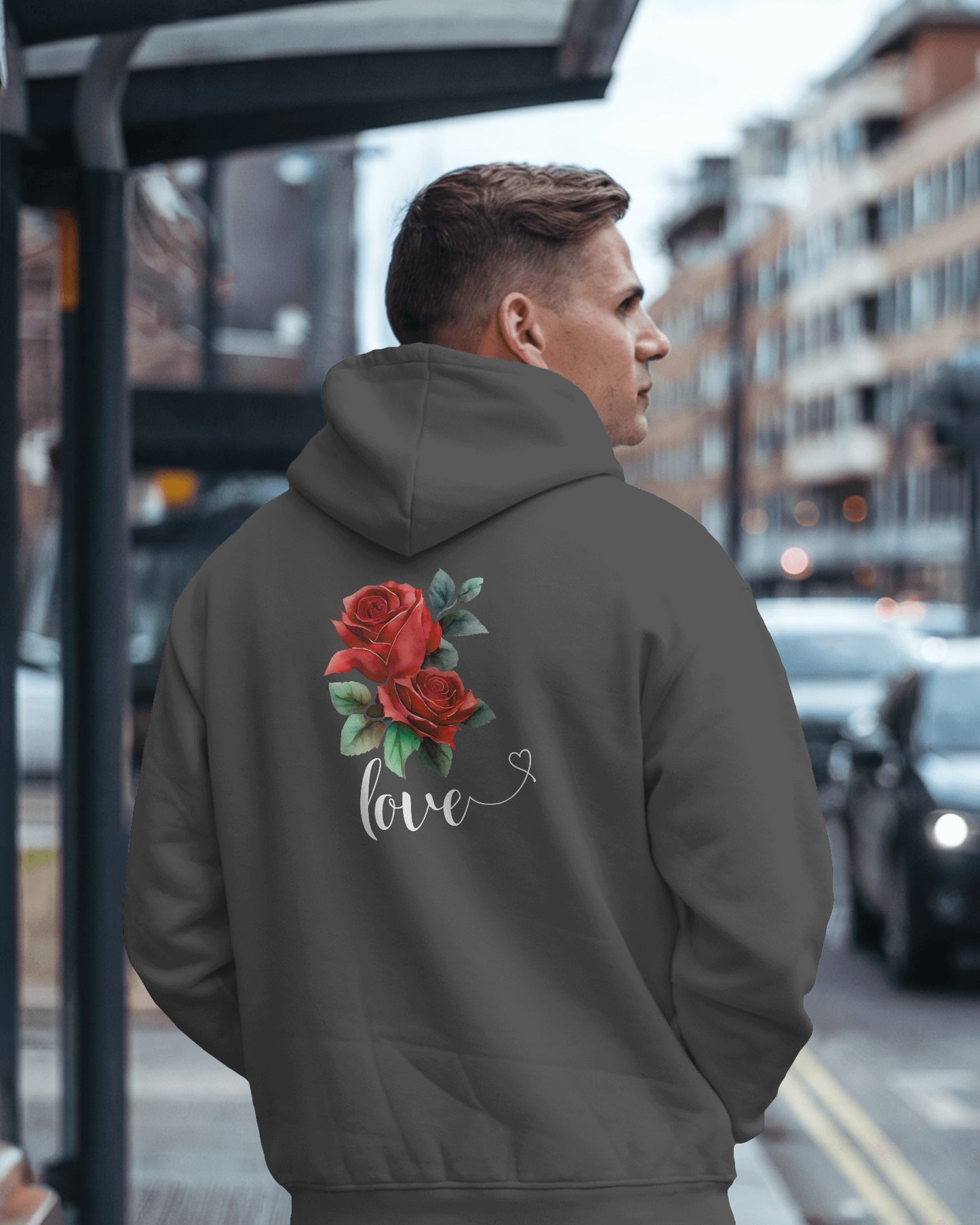 Romantic Rose Love Hoodie for Men- Perfect Gift for Yourself