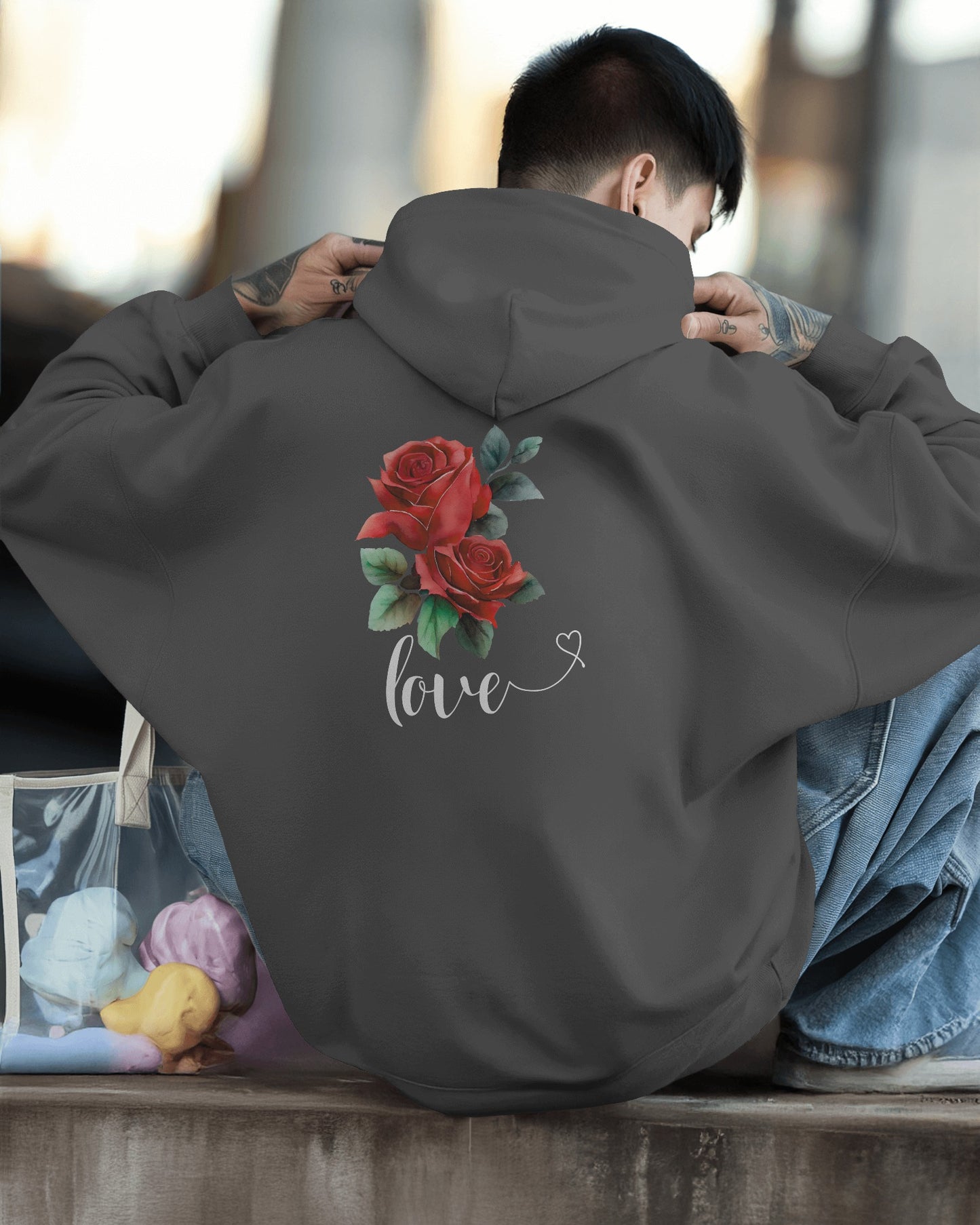 Romantic Rose Love Hoodie for Men- Perfect Gift for Yourself