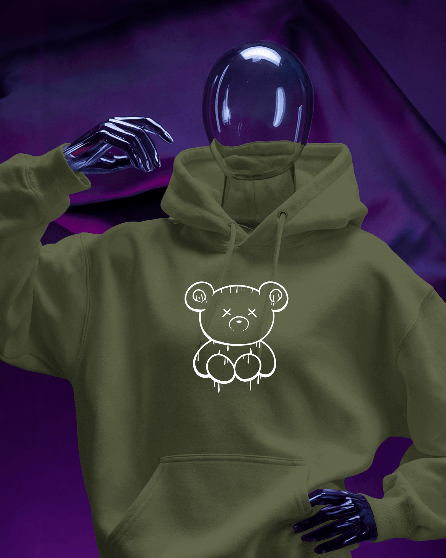 Cute Bear Graphic Men's Hoodie for Cozy Style- Exclusive