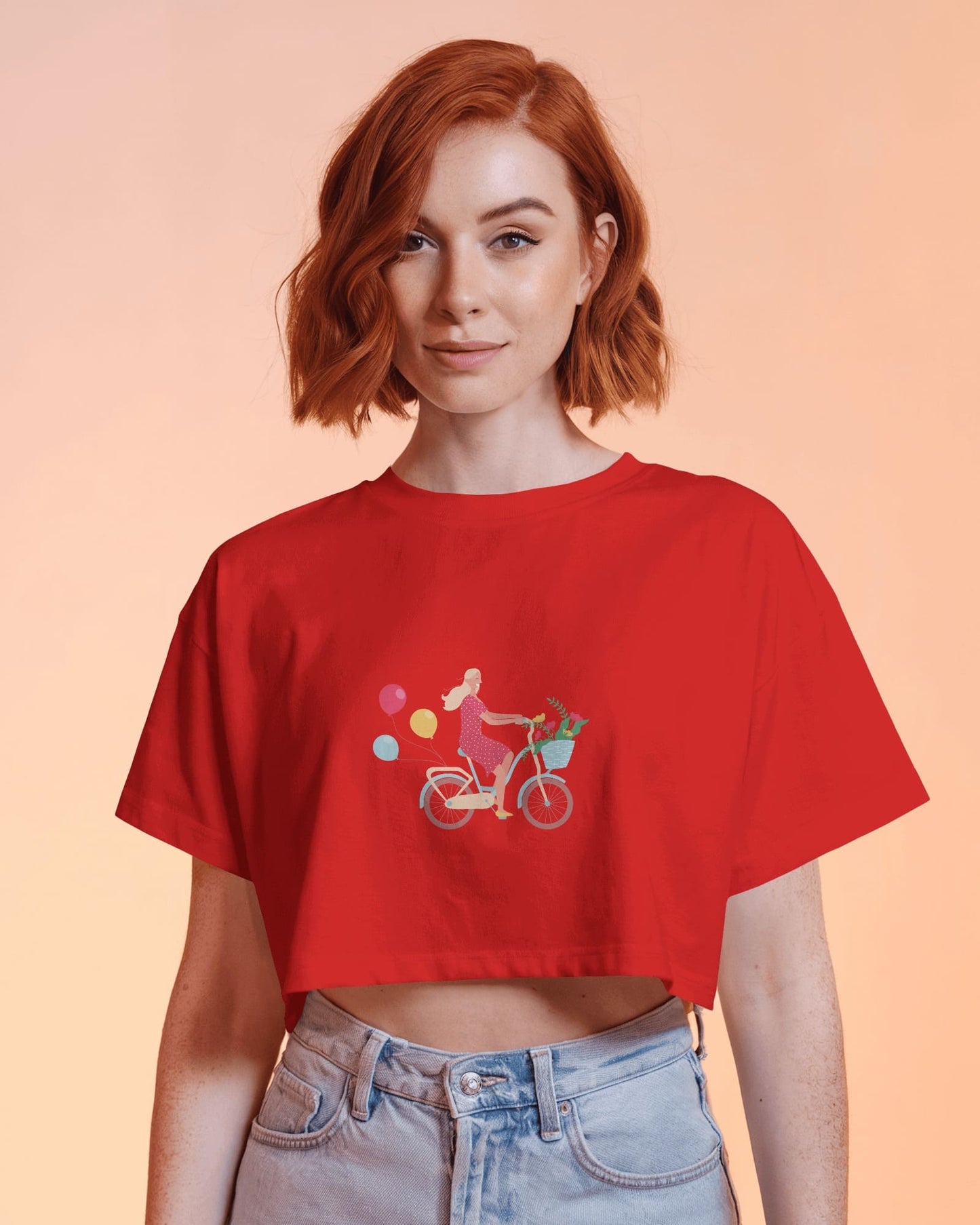 Bike Day Fun Crop Tee – Laid-Back Summer Ride Vibes in One Stylish Shirt