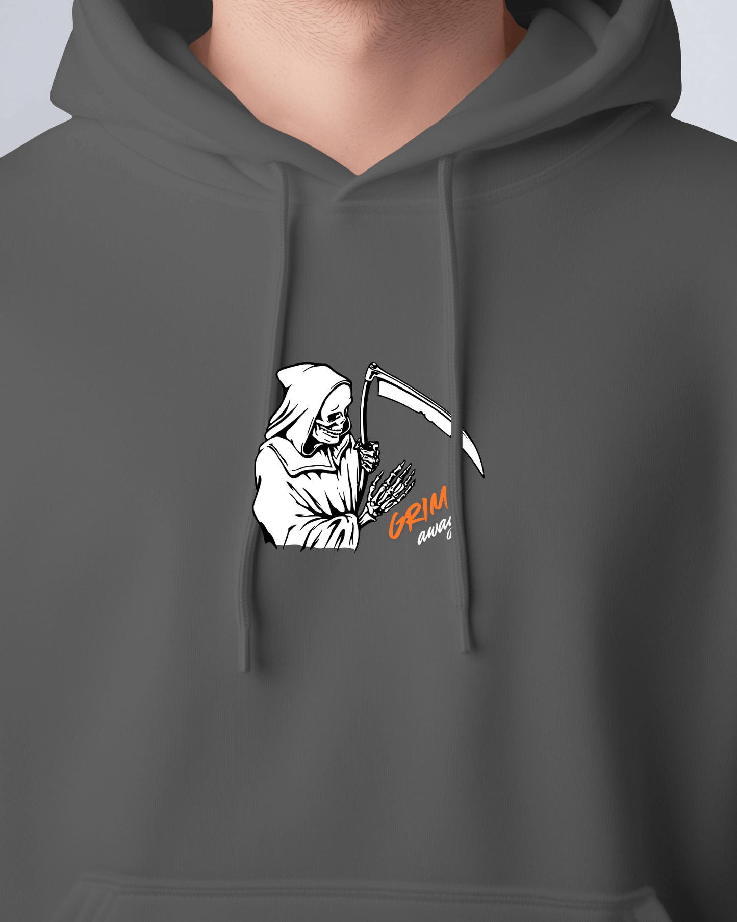 Grim Reaper Cozy Graphic Hoodie - Men Heavy Blend