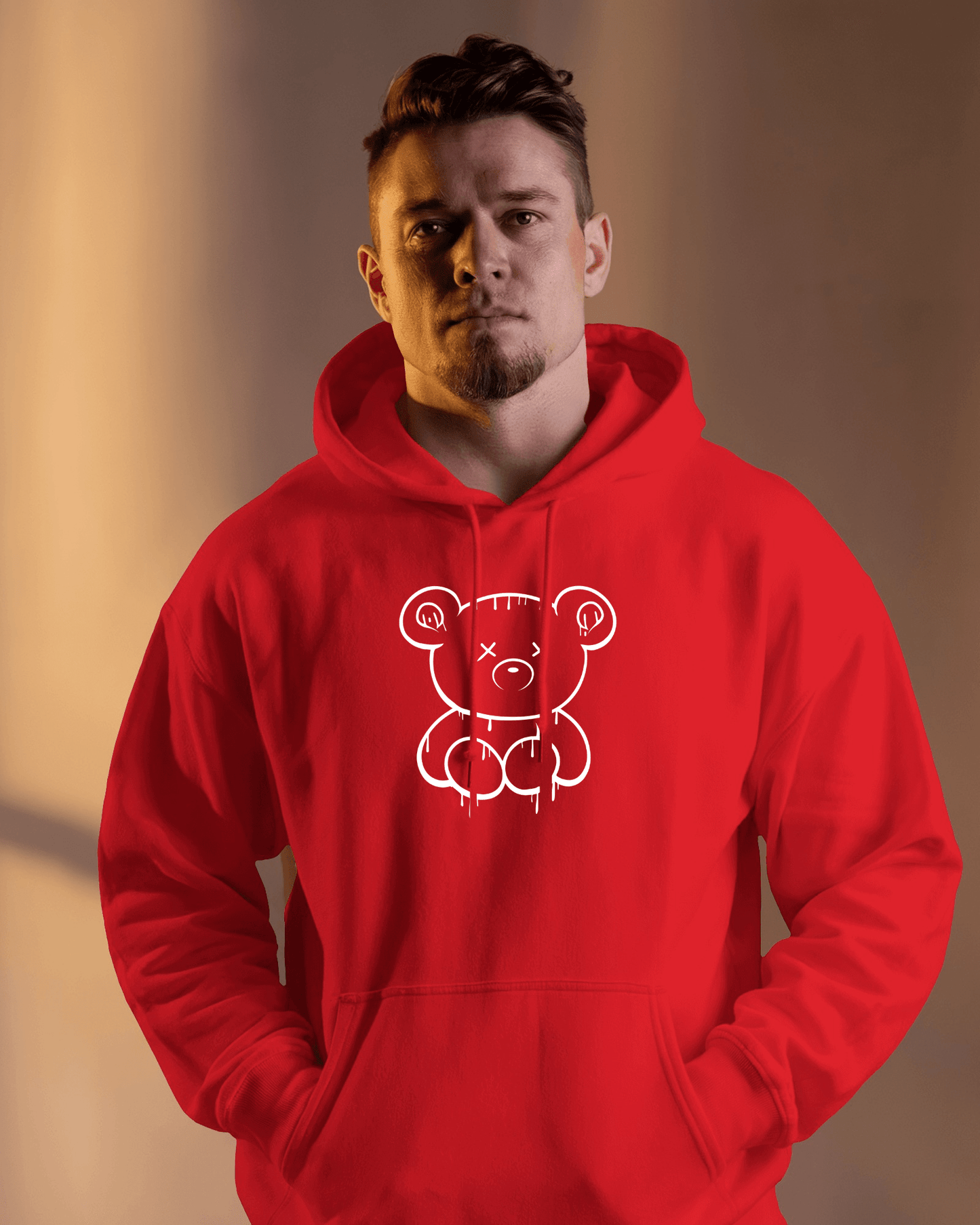 Cute Bear Graphic Men's Hoodie for Cozy Style- Exclusive