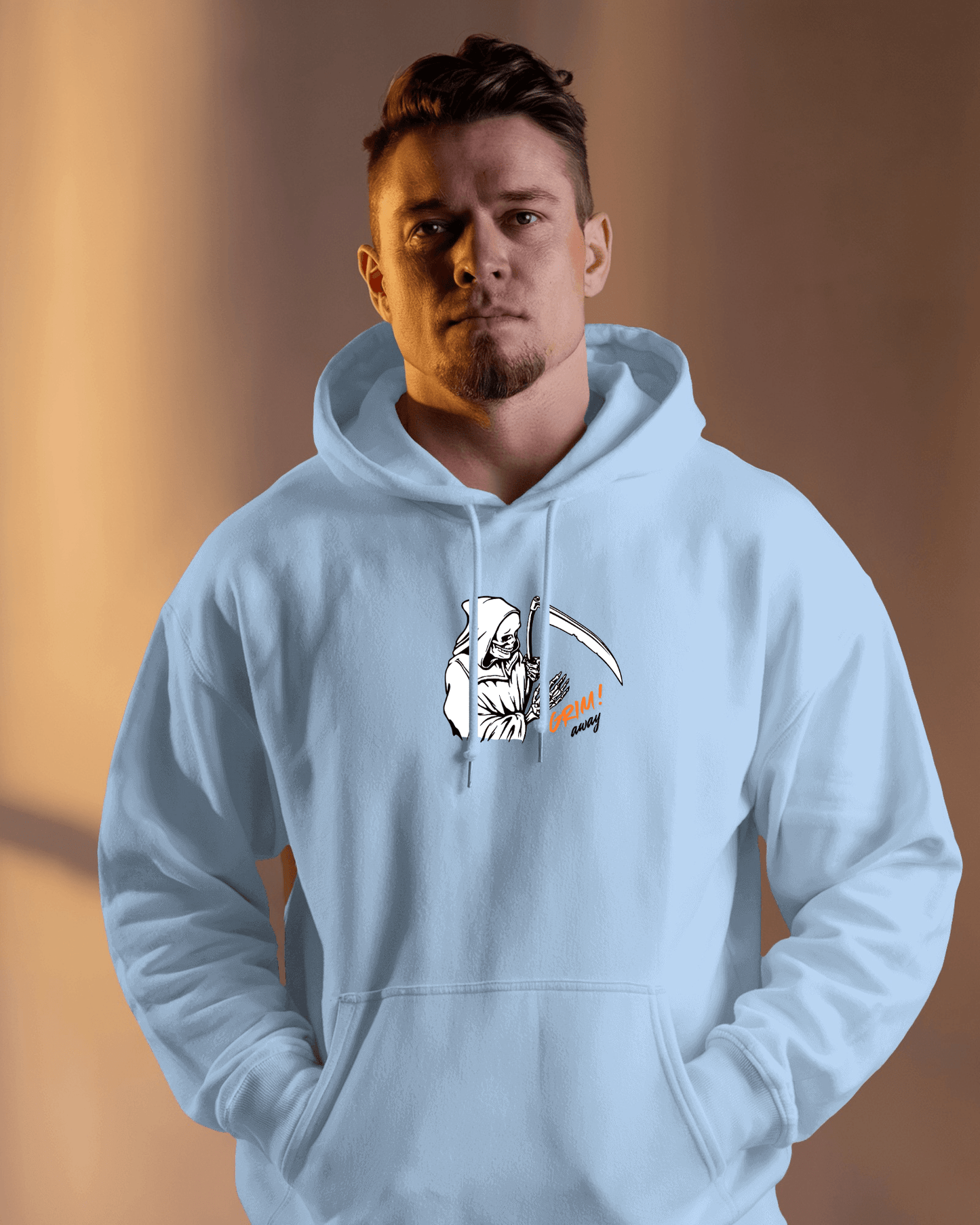 Grim Reaper Cozy Graphic Hoodie - Men Heavy Blend