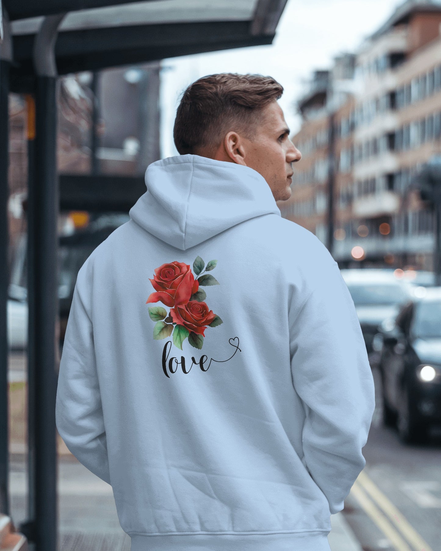 Romantic Rose Love Hoodie for Men- Perfect Gift for Yourself